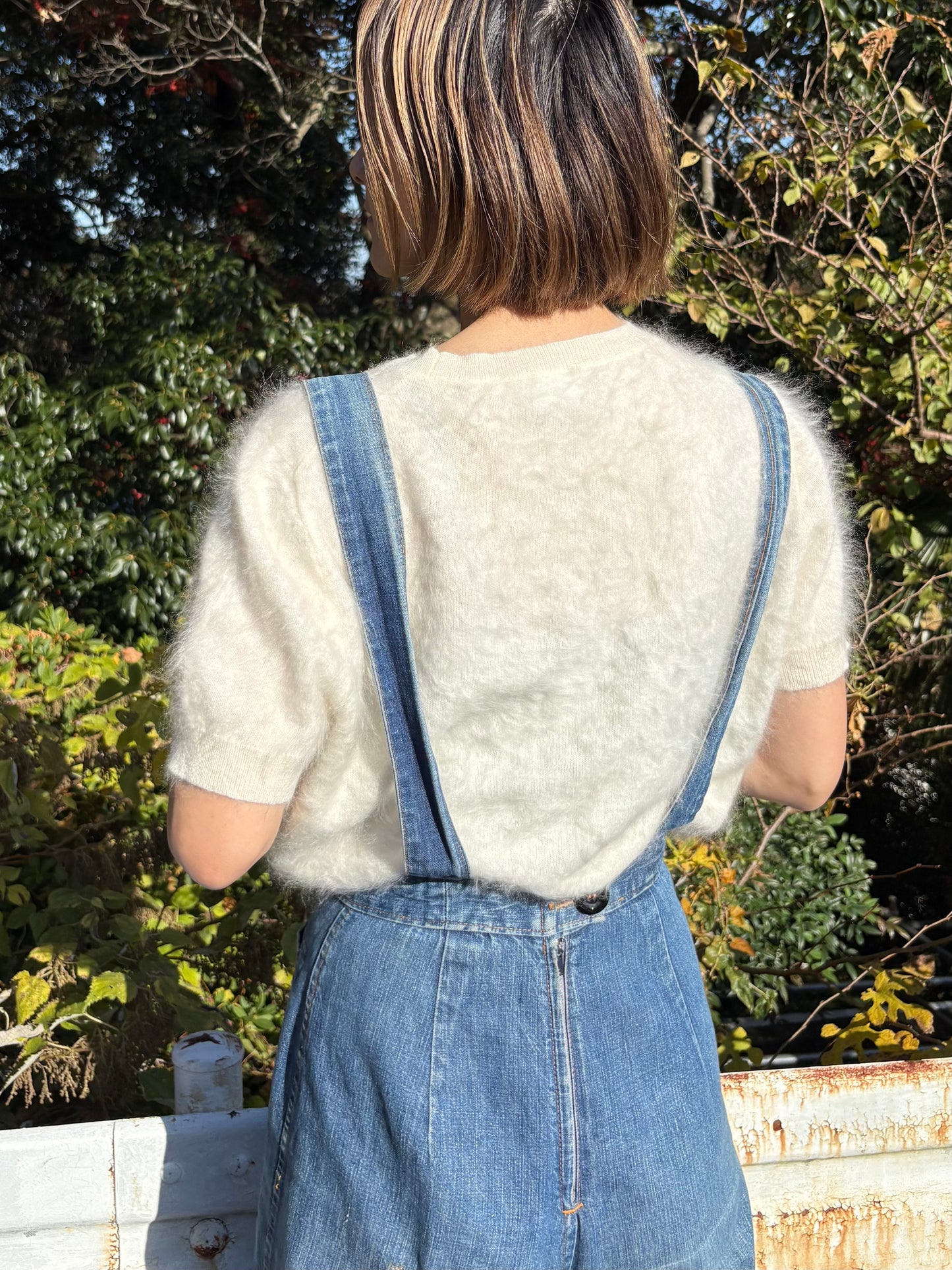 "J.CREW" Cashmere knit sweater/WHITE