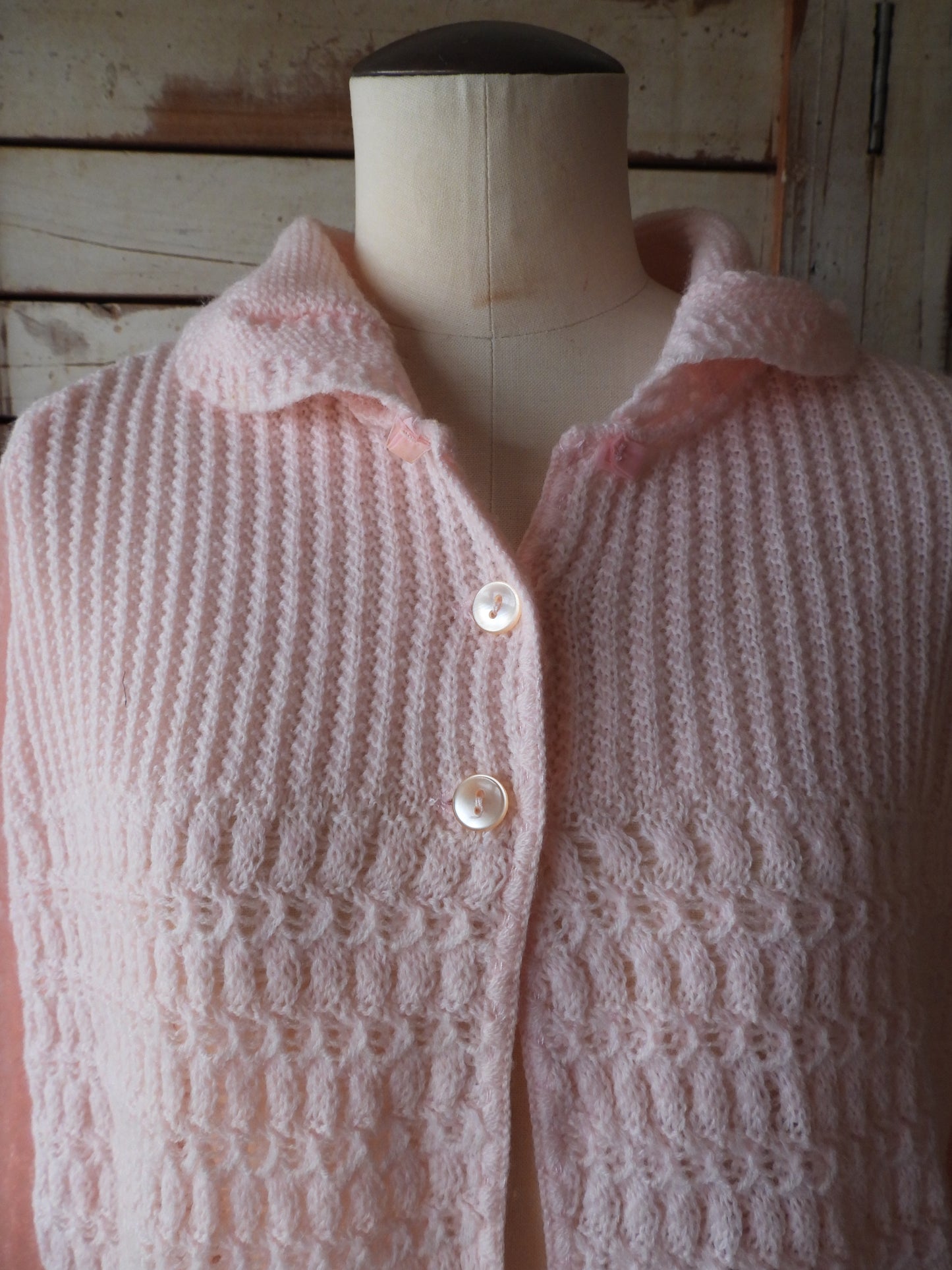 Pink knit bed jacket/PINK