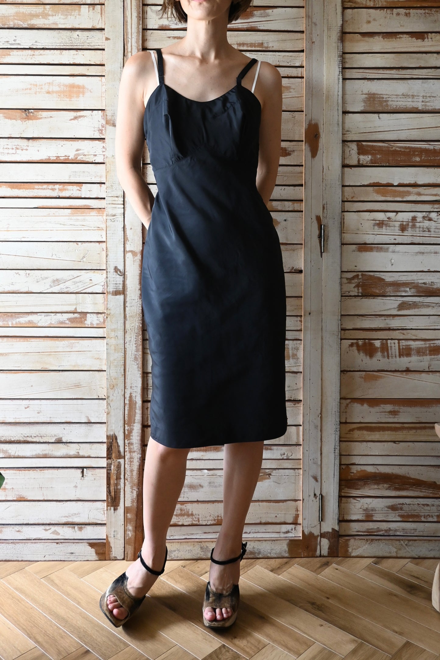 50's Little black dress/BLACK