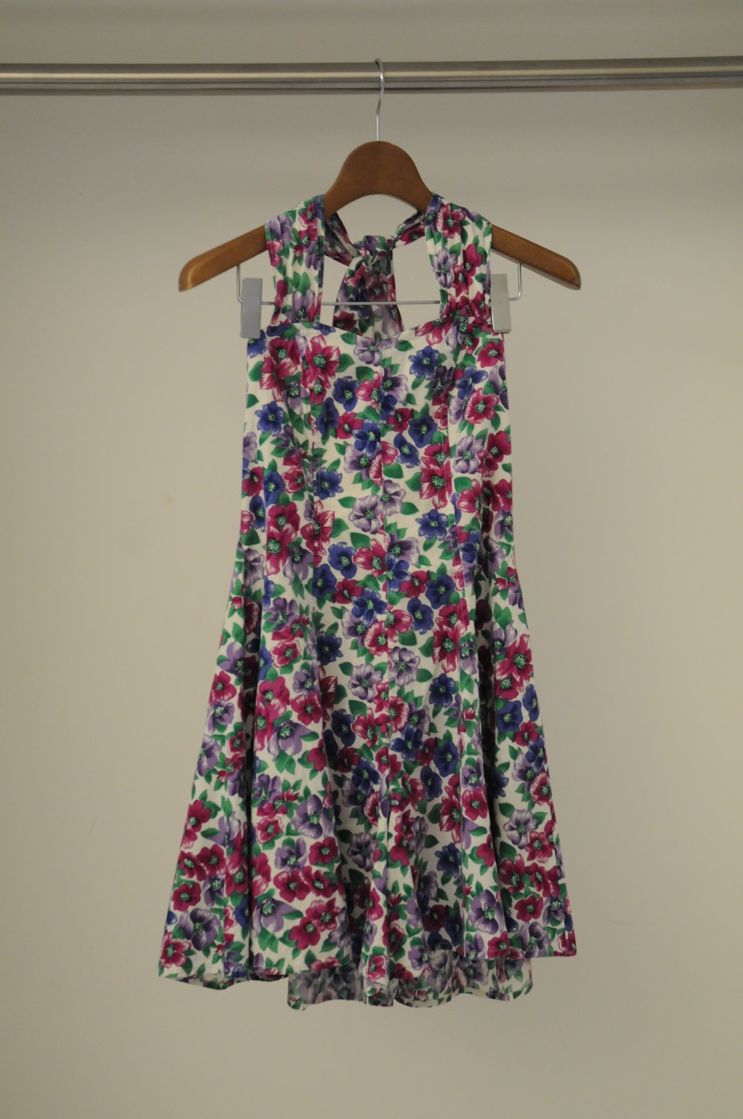 Flower printed rompers/WHITE/PURPLE/BLUE