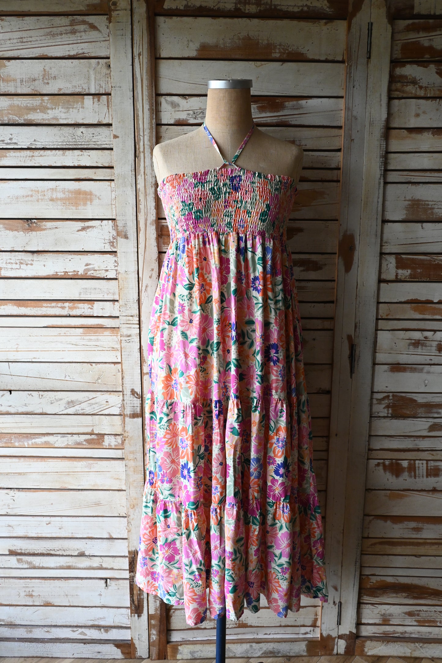 Flower pattern 2way dress