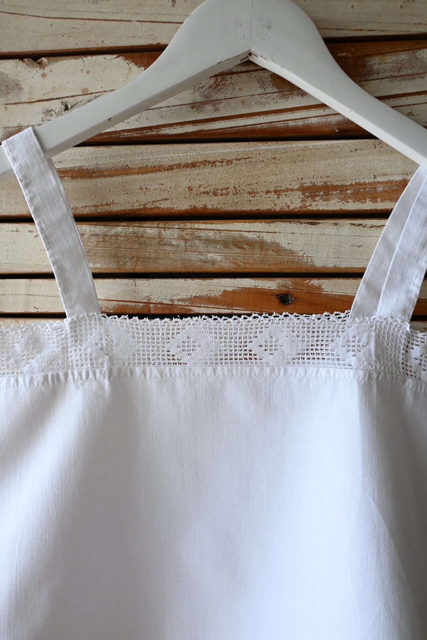 Cotton lace cropped camisole/WHITE