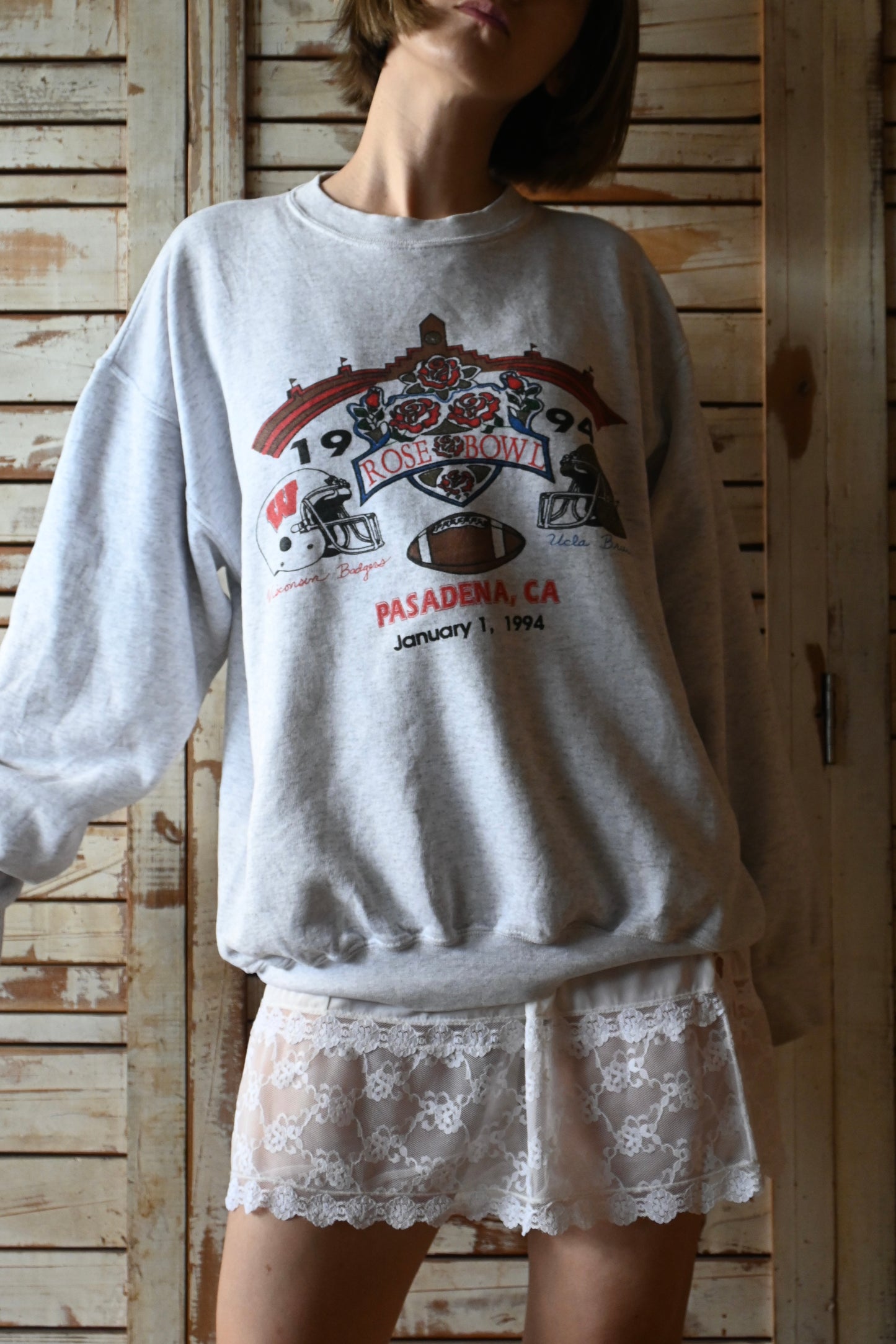 90's Rosebowl sweat shirt/GREY