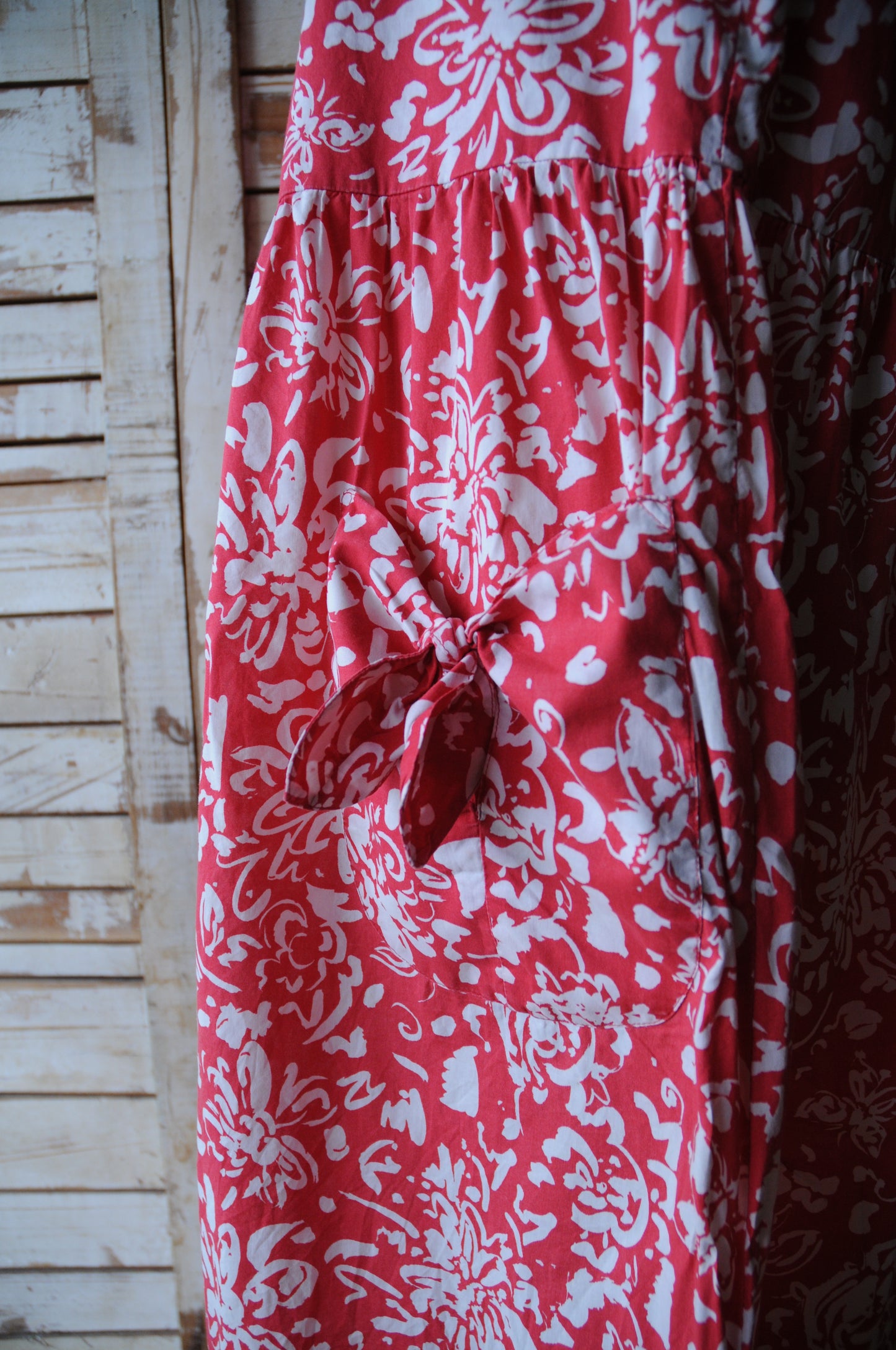 80's "Laura ashley" flower dress/RED