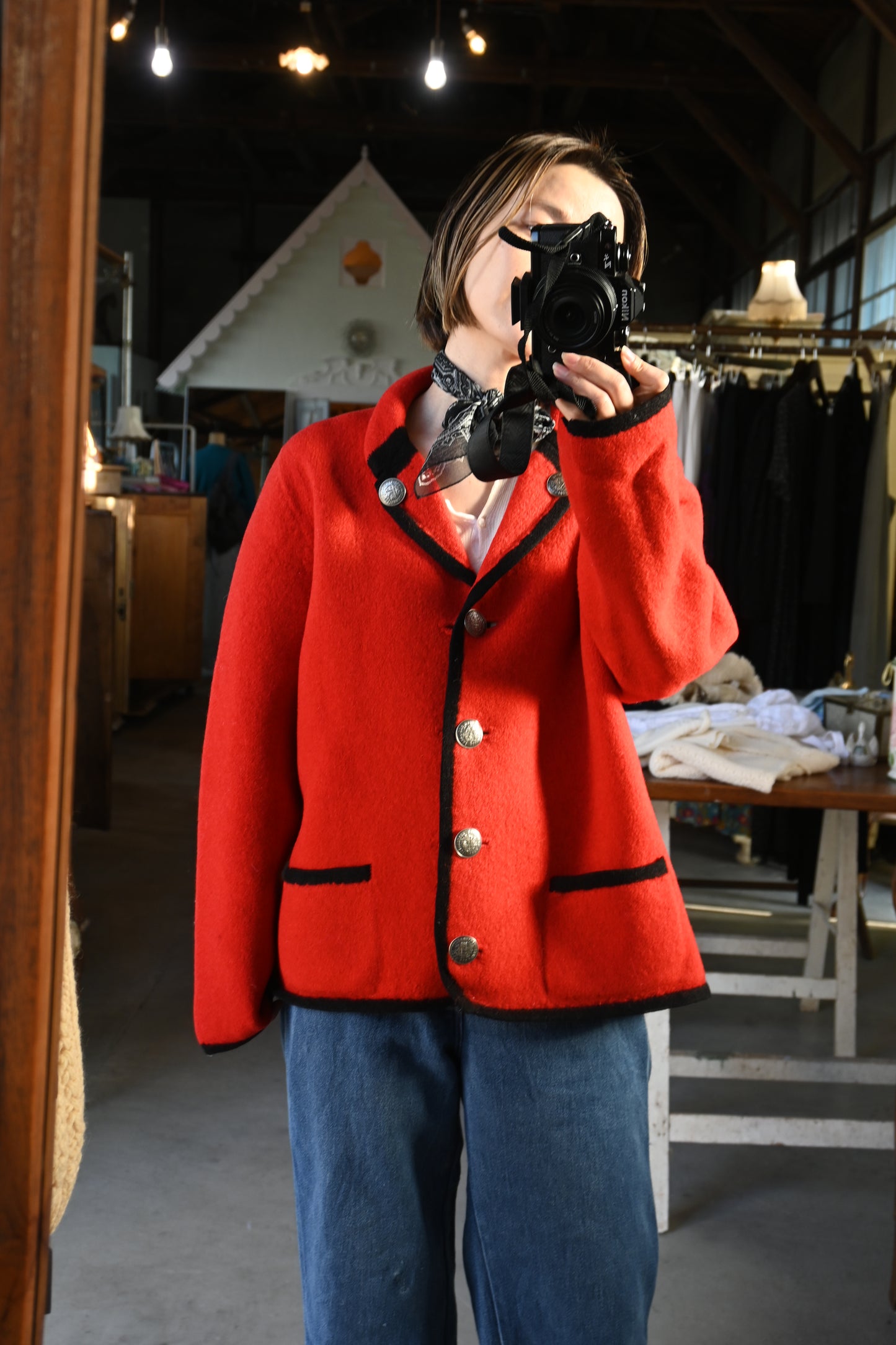 60's-70's "Orig Dachstein"Wool jacket/RED
