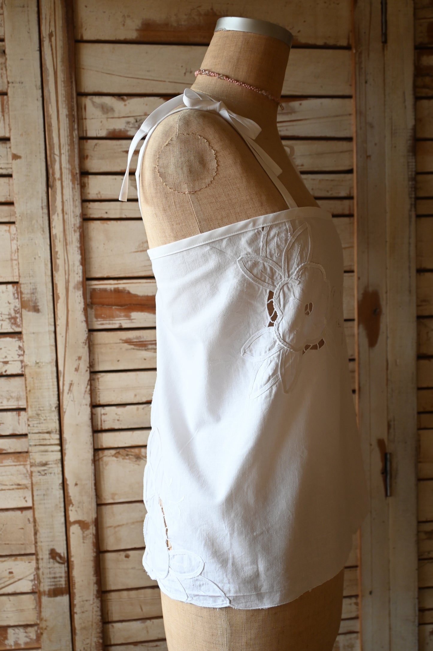 Cotton lace cami top/PONMOSIR