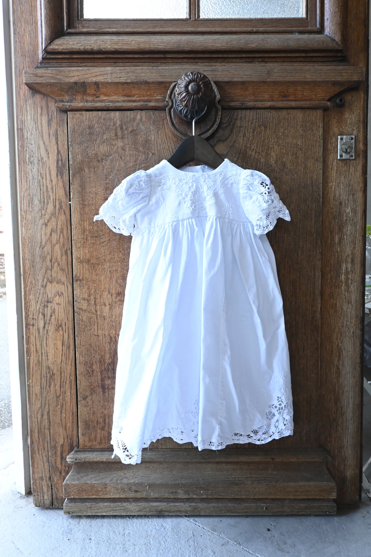 BABY Cotton lace dress/WHITE