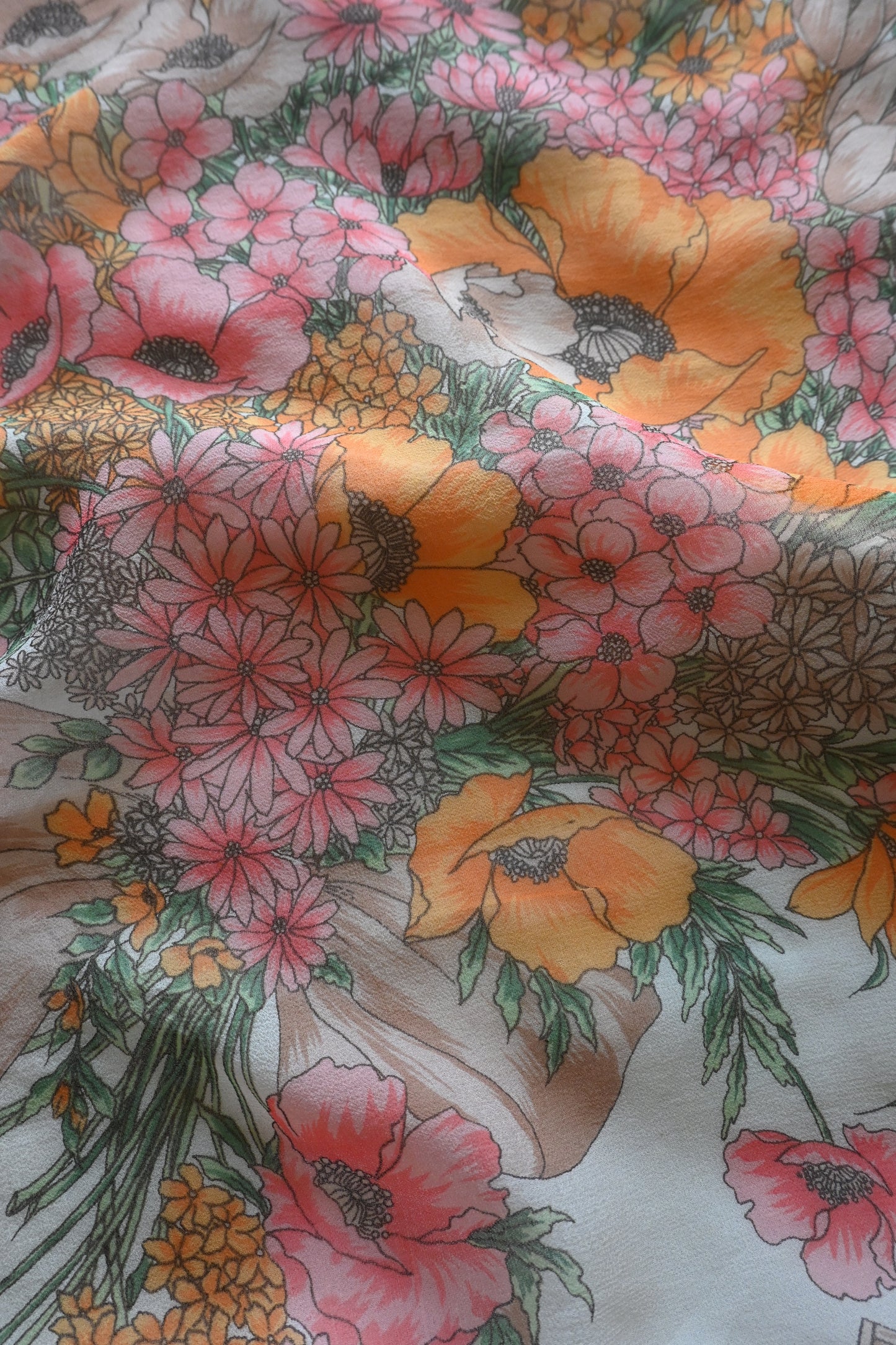 Vintage floral scarf/YELLOW