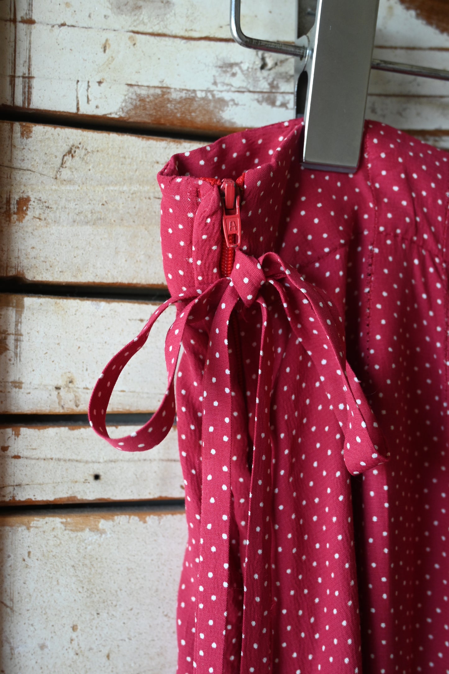 Dot wide pants/RED
