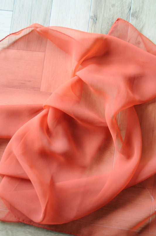 See through scarf/ORANGE