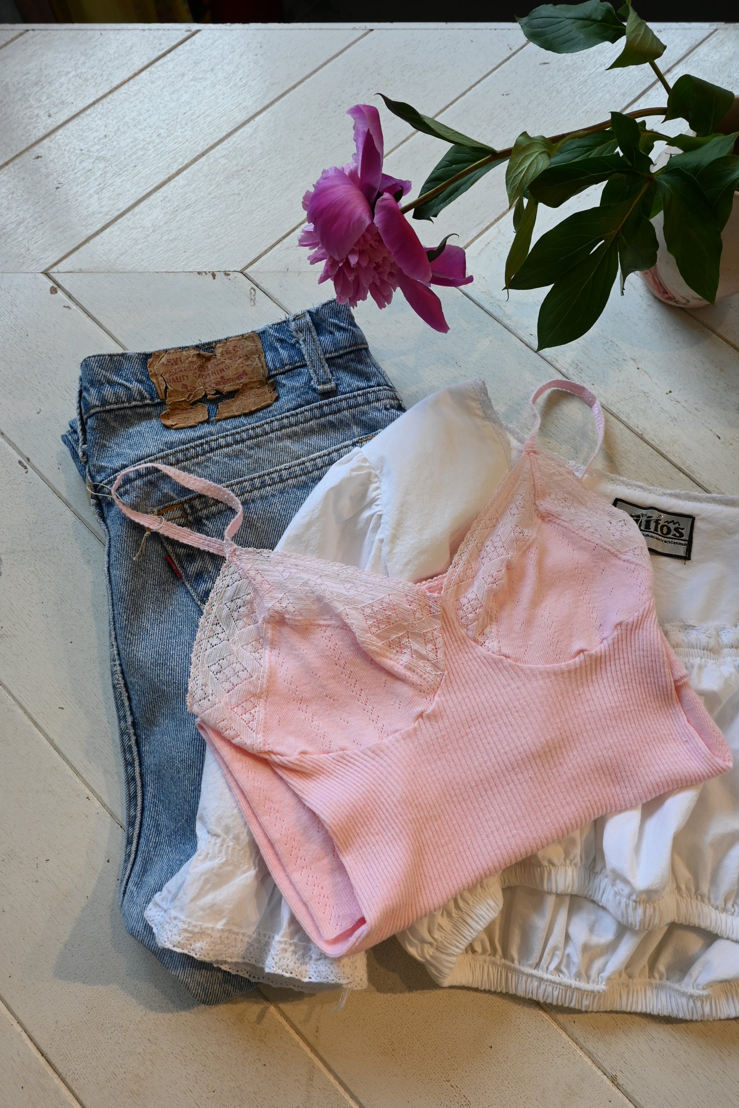 EURO Cotton lace camisole/BABYPINK