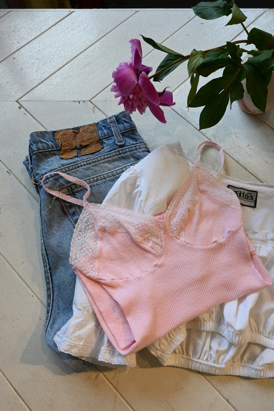 EURO Cotton lace camisole/BABYPINK