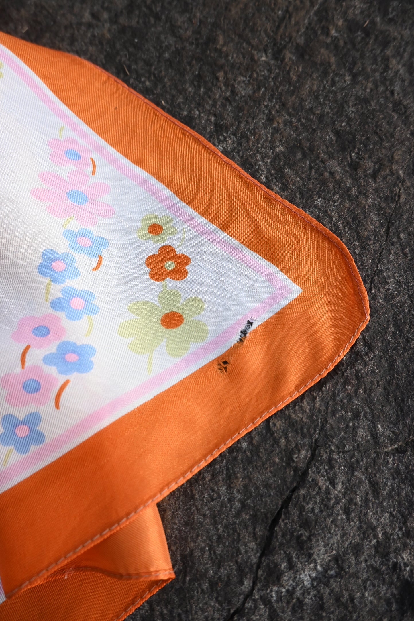 Vintage flower scarf/ORANGE