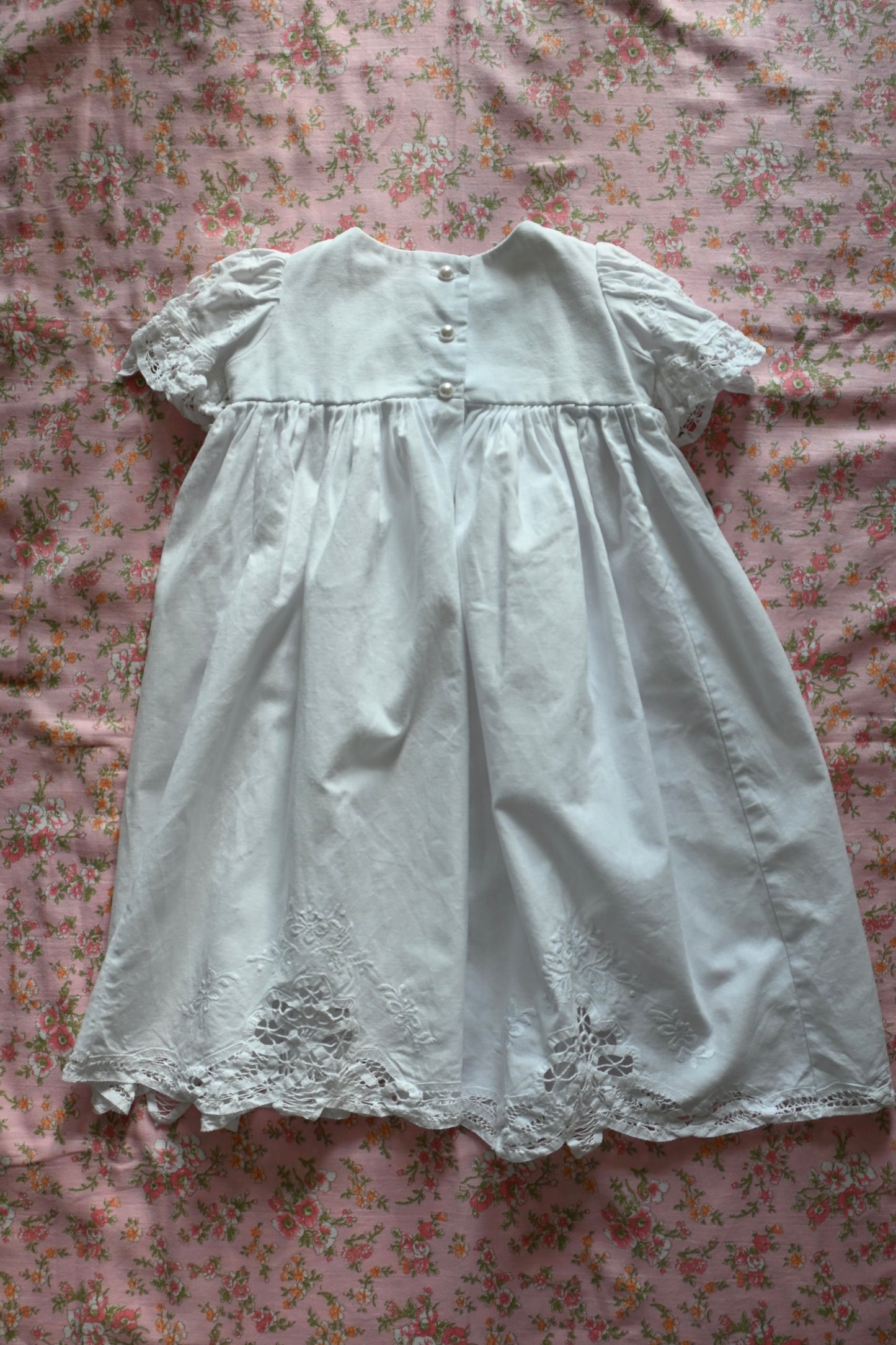 BABY Cotton lace dress/WHITE