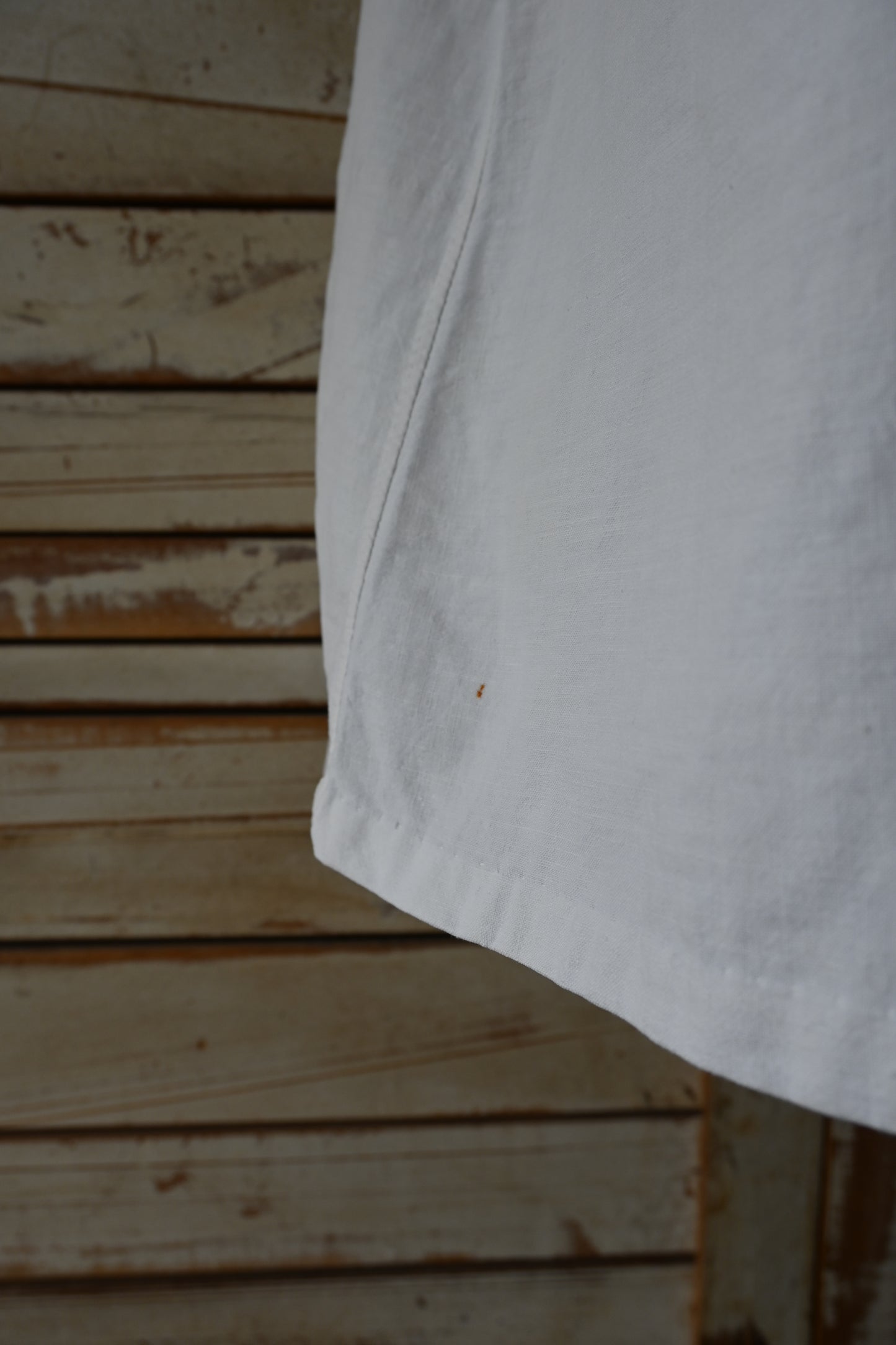 Frence vintage linen dress/IVORY