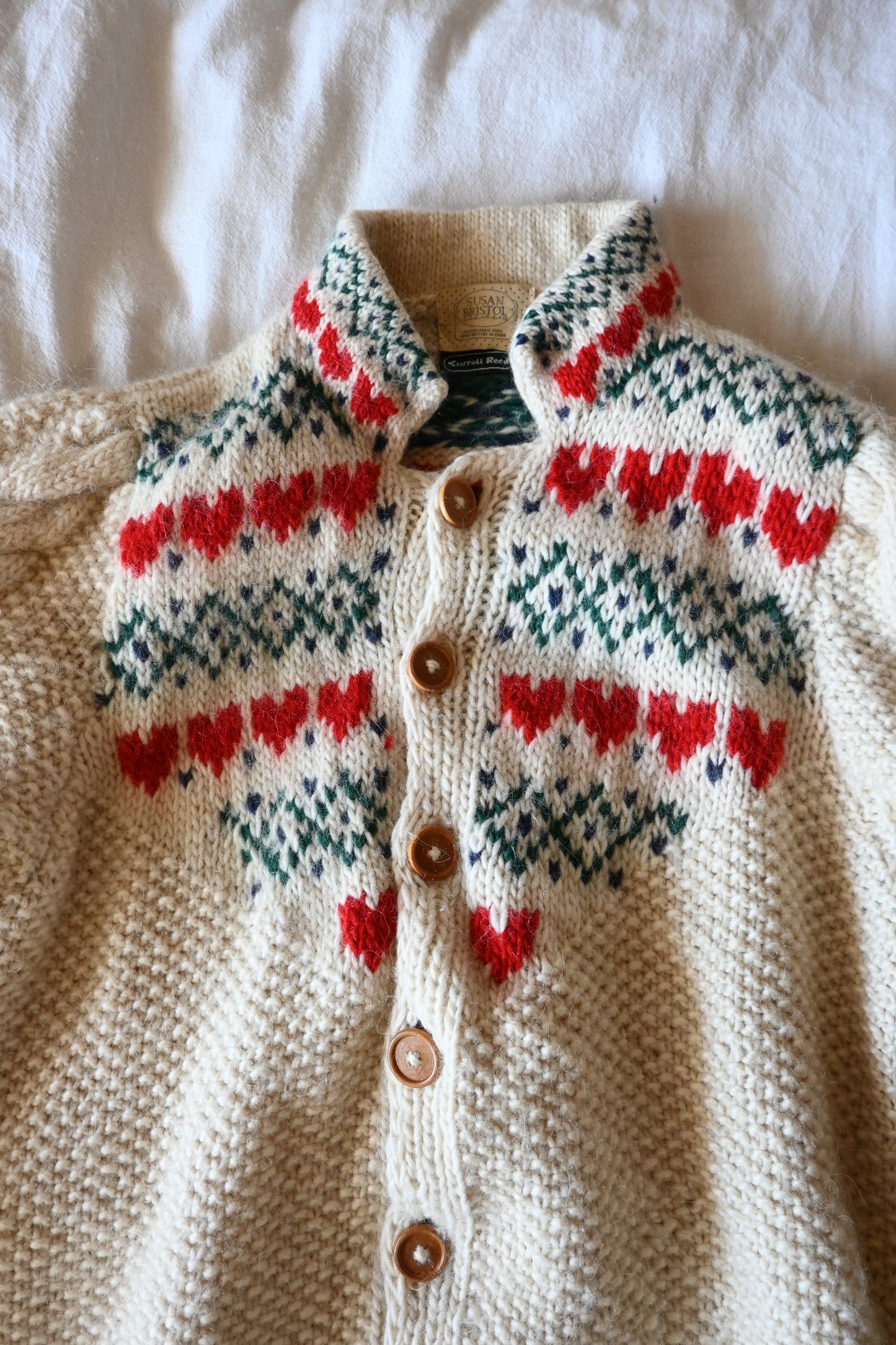 80's "SUSAN BRISTOL" Nordic Heart Sweater