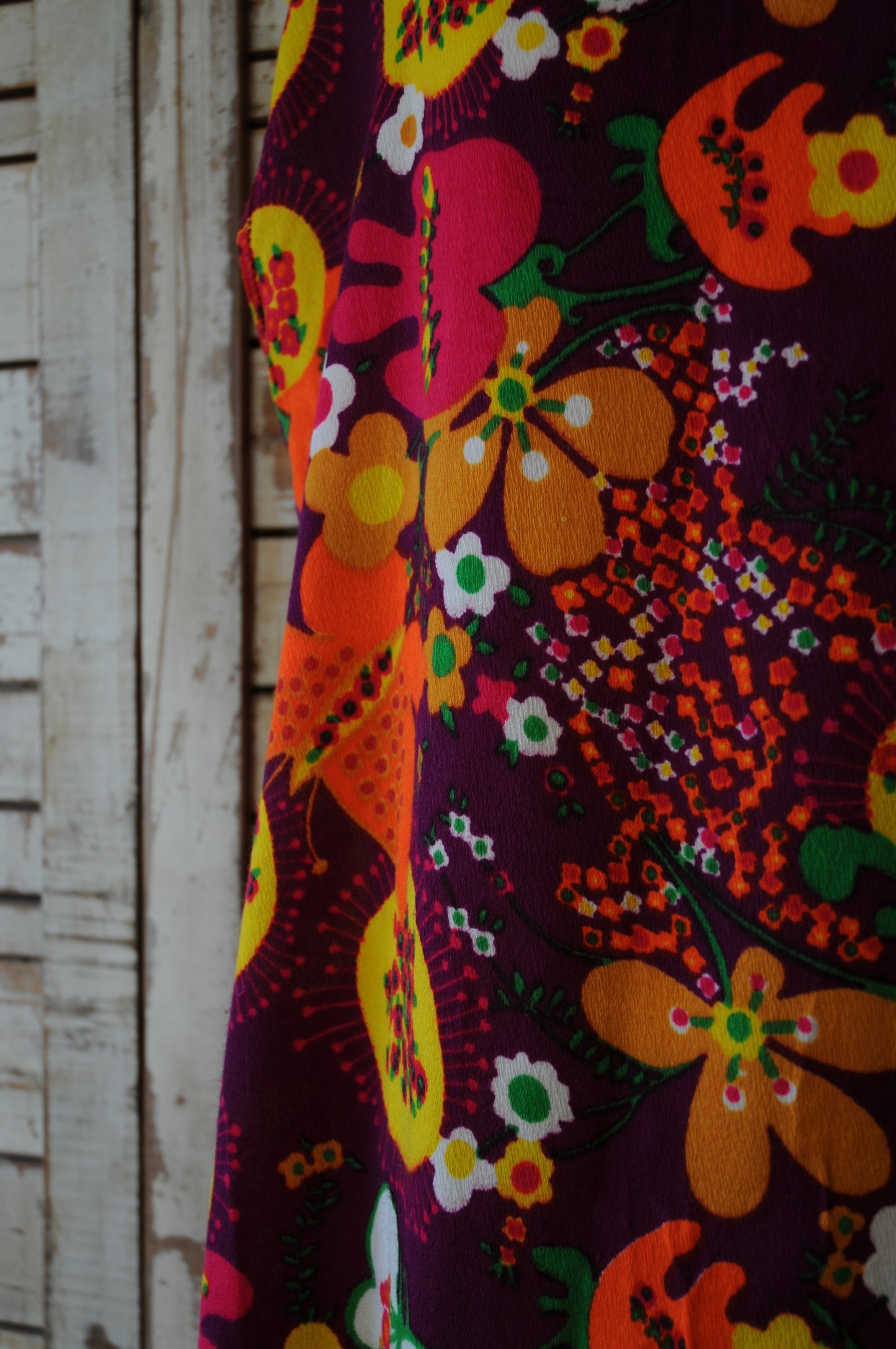 70's Vintage flower long dress/MULTI