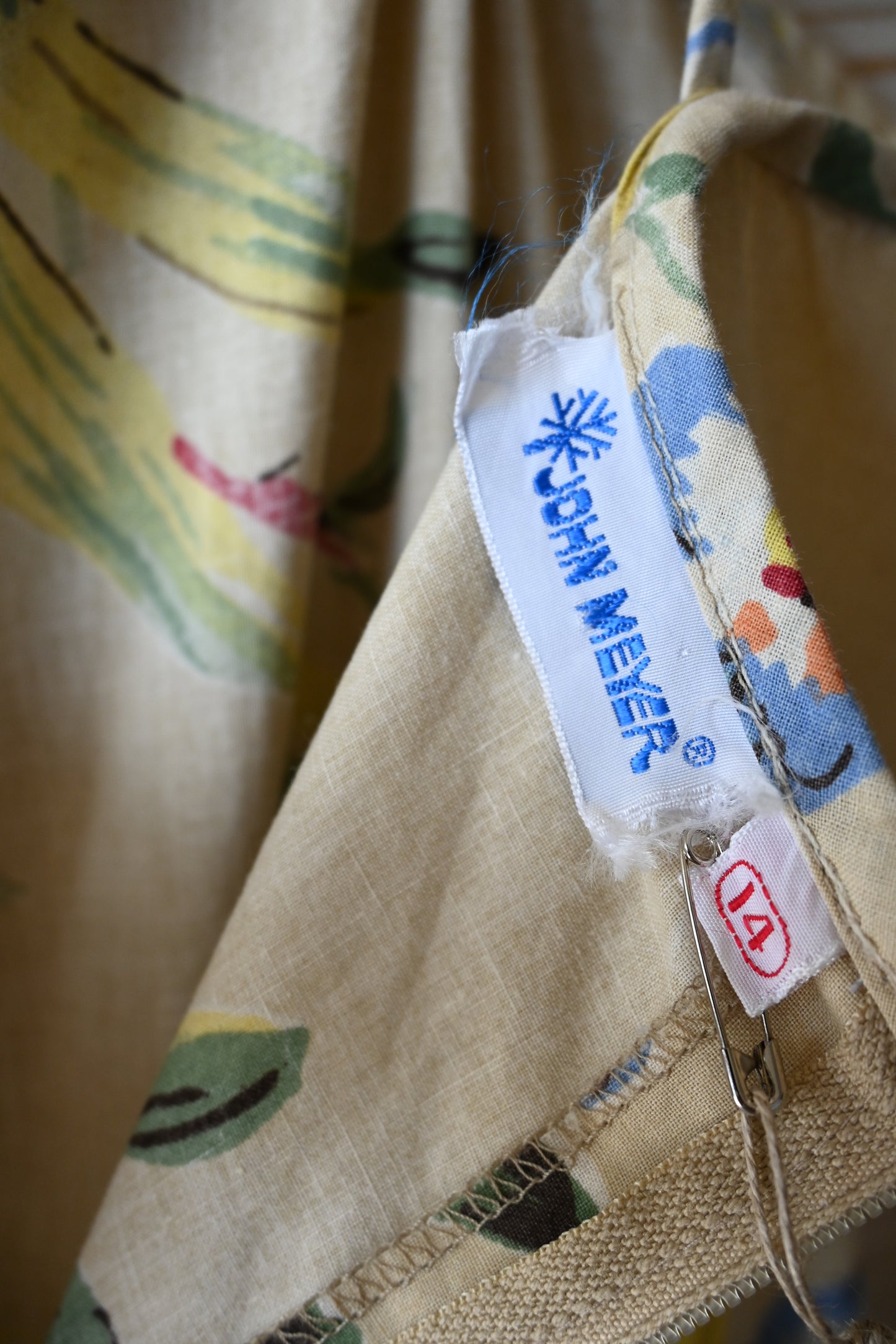 70's Flower pattern dress/BEIGE