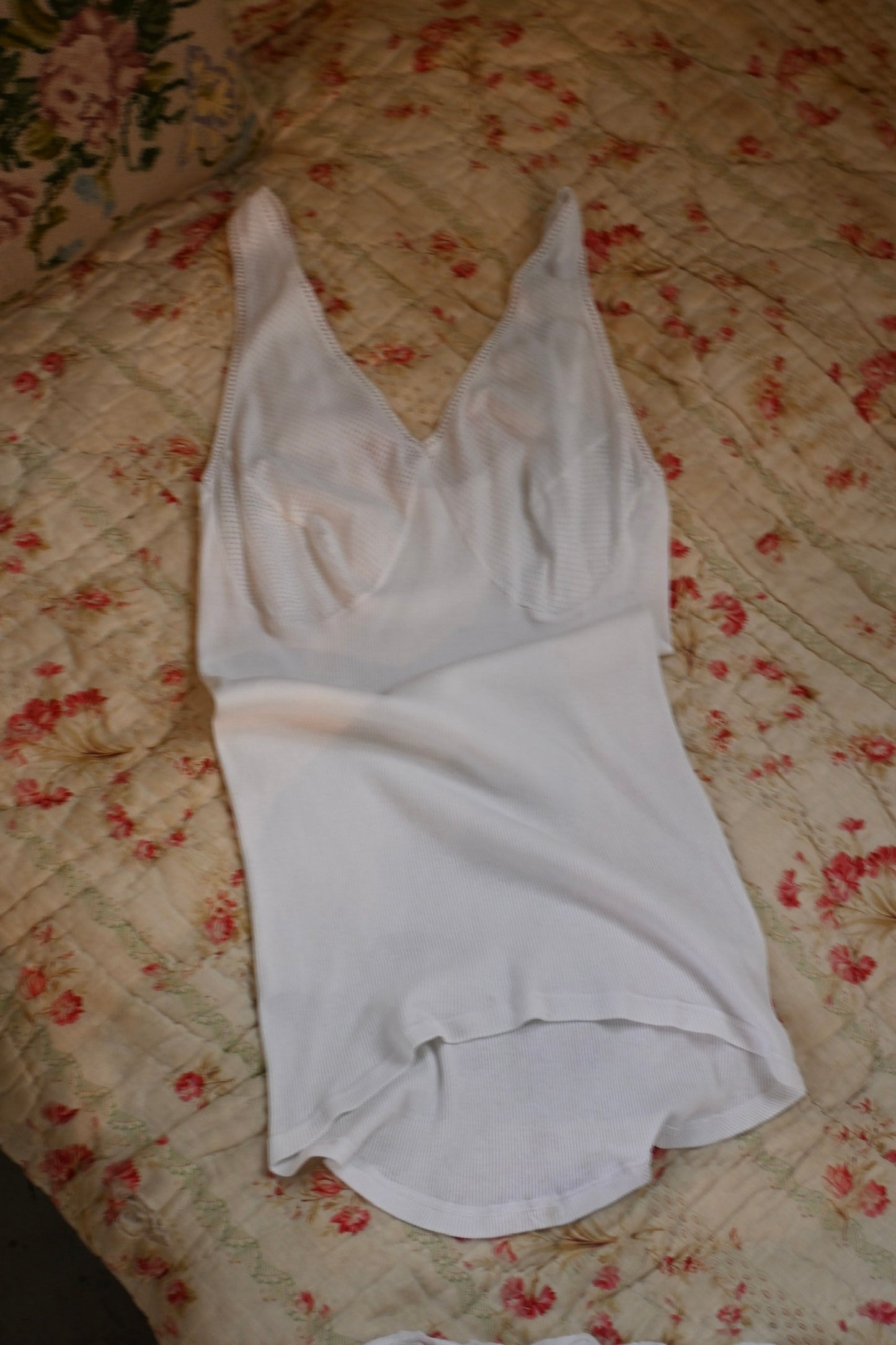 EURO Cotton lace camisole/WHITE