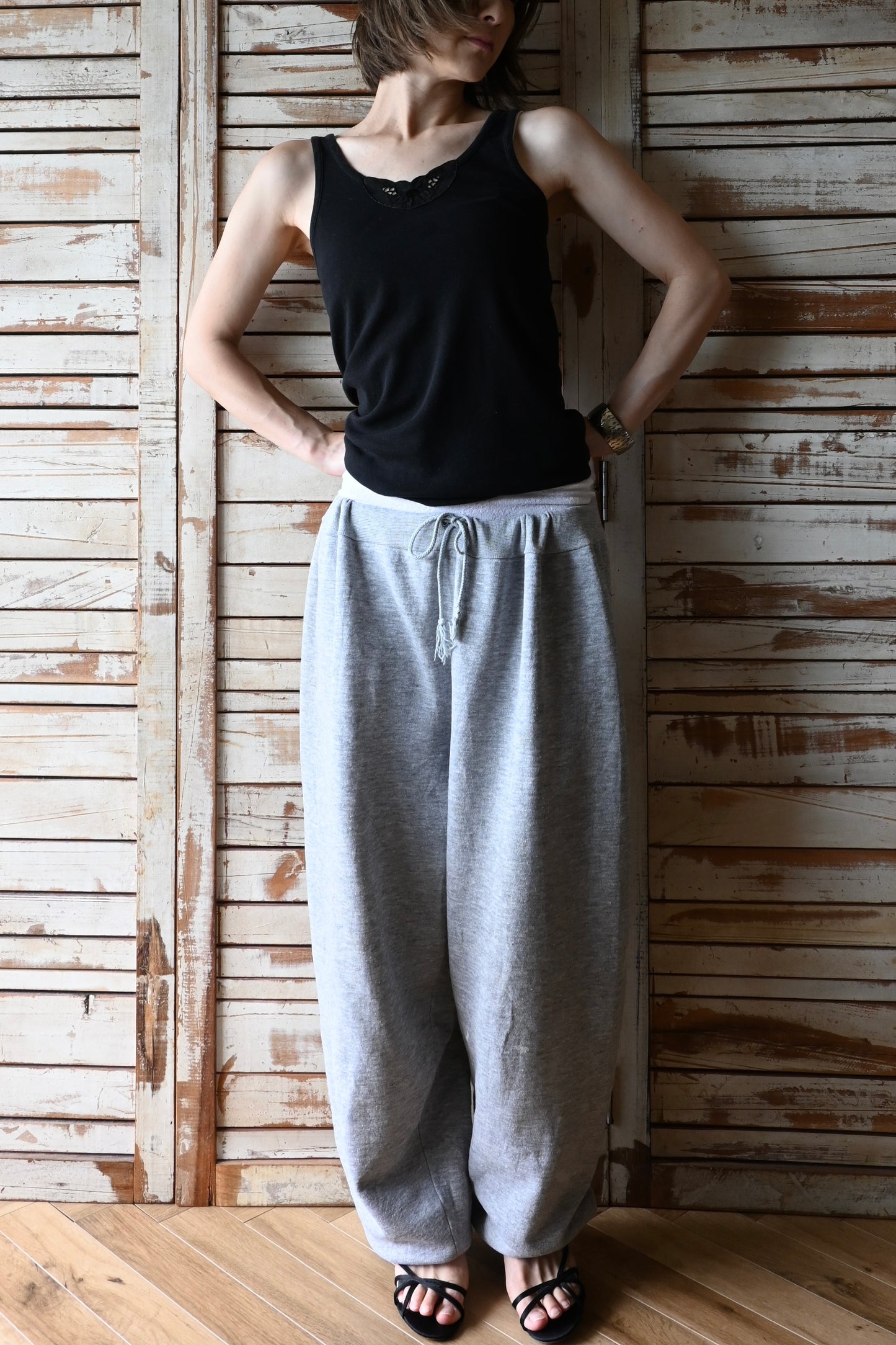 EURO Cotton underwear top/BLACK