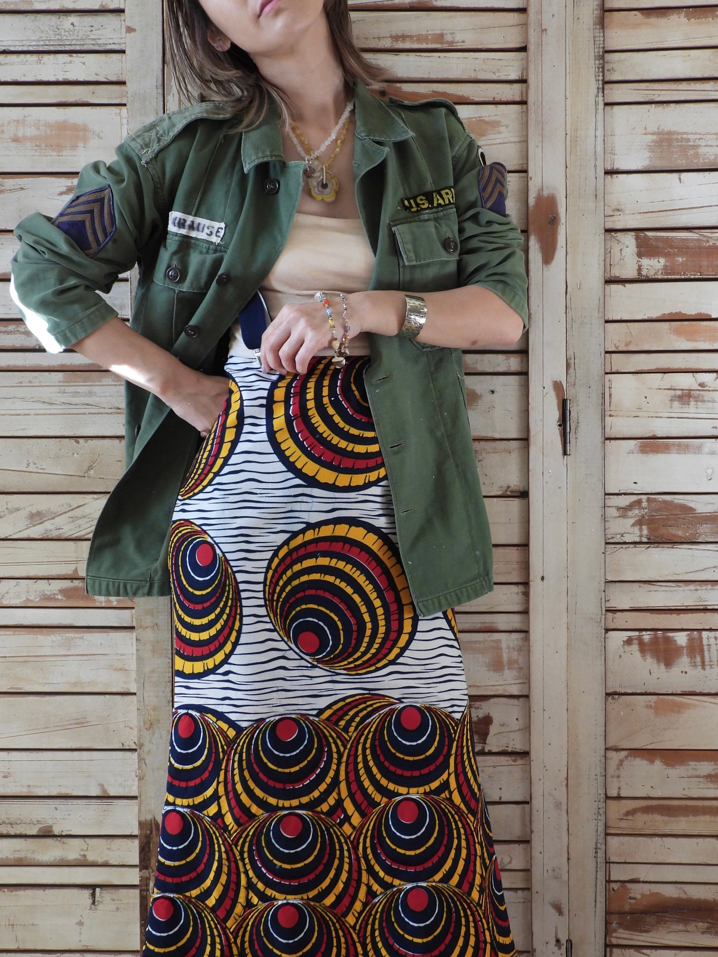 African printed skirt/MULTI