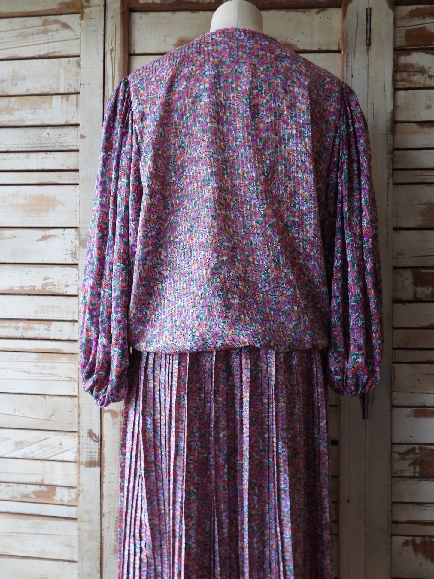 "Diane Freis" floral pattern dress/PINK