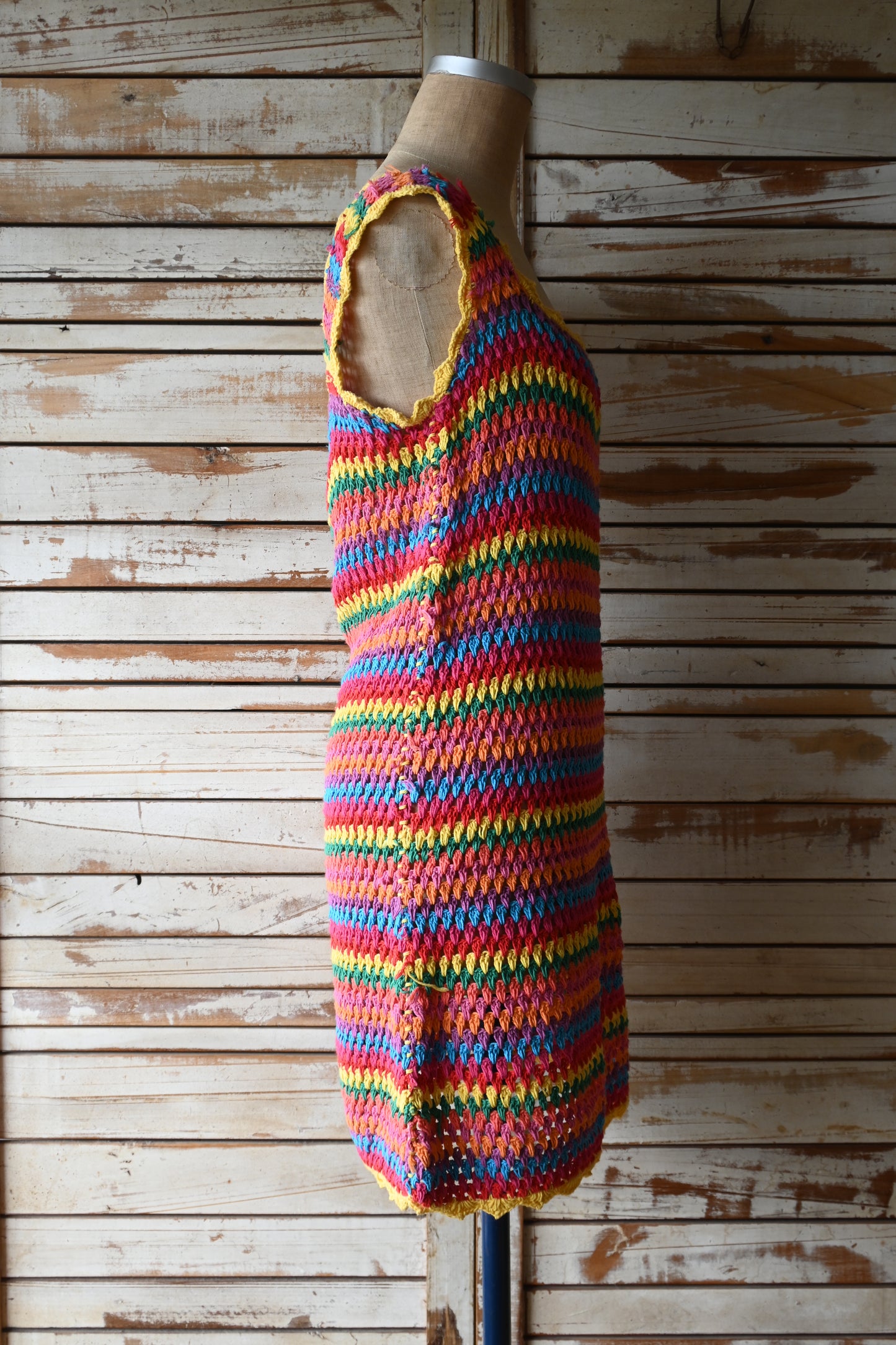 Handmade crochet cotton dress/MULTI
