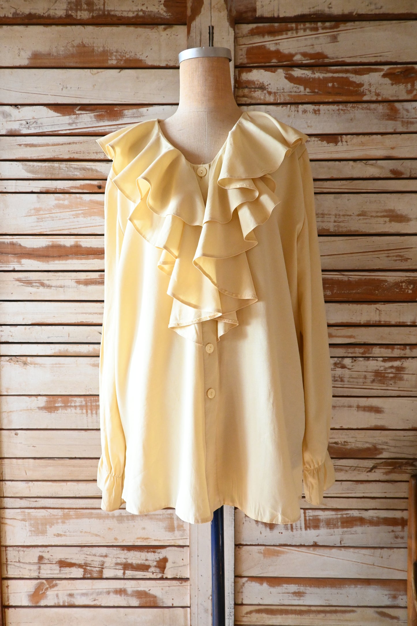 L/S Frill blouse/YELLOW BEIGE