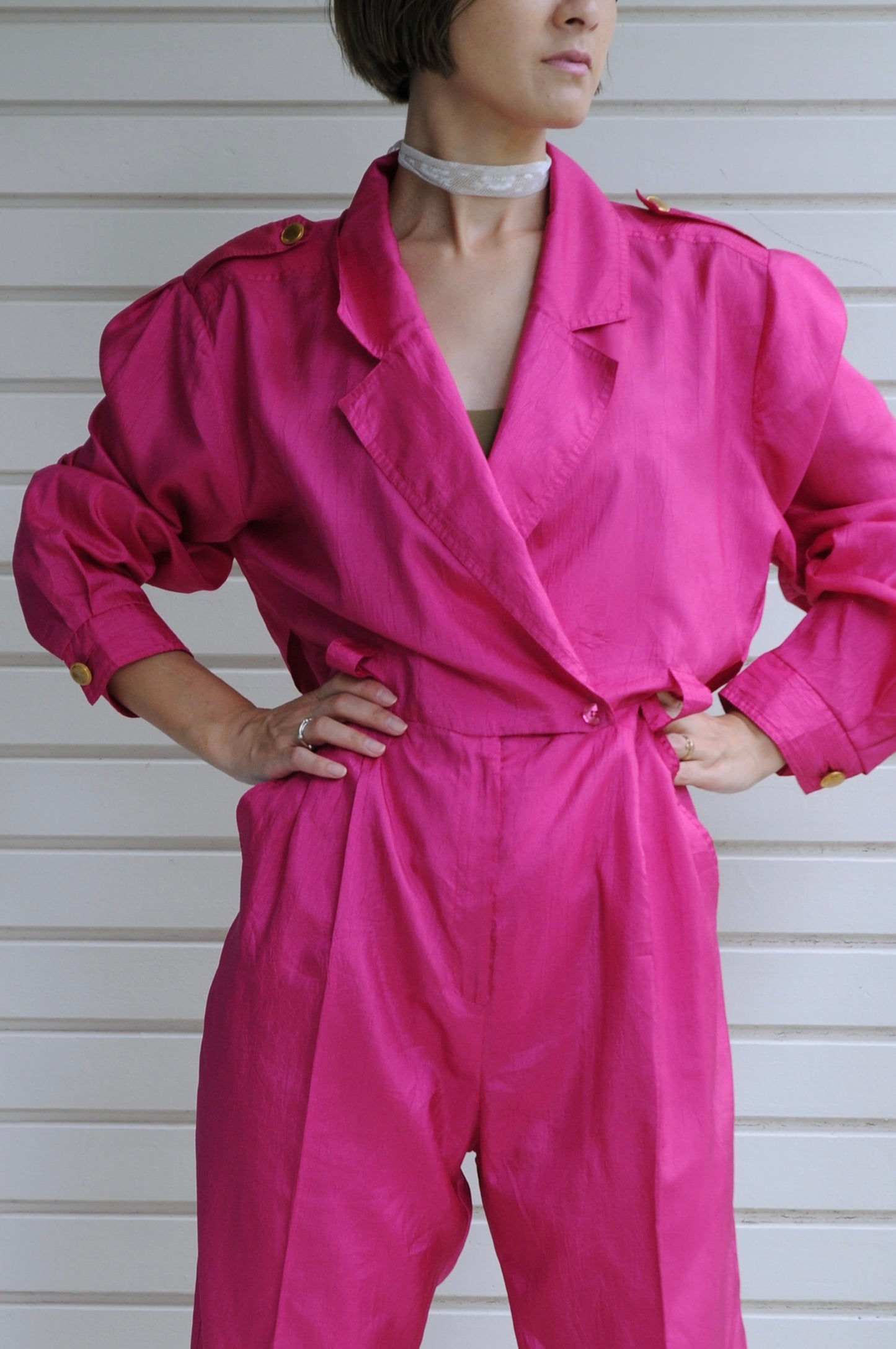 80's L/S Jumpsuit/PINK