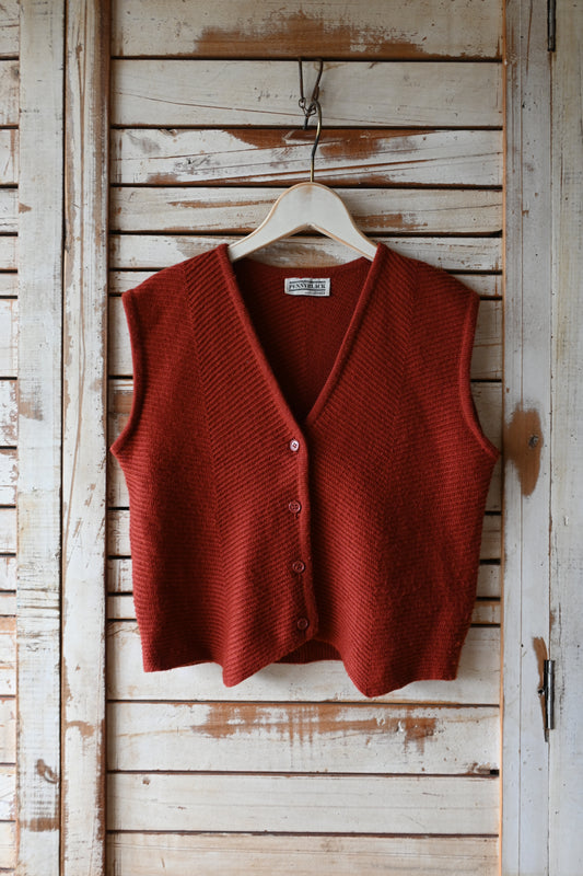 80's Knit vest/BROWN