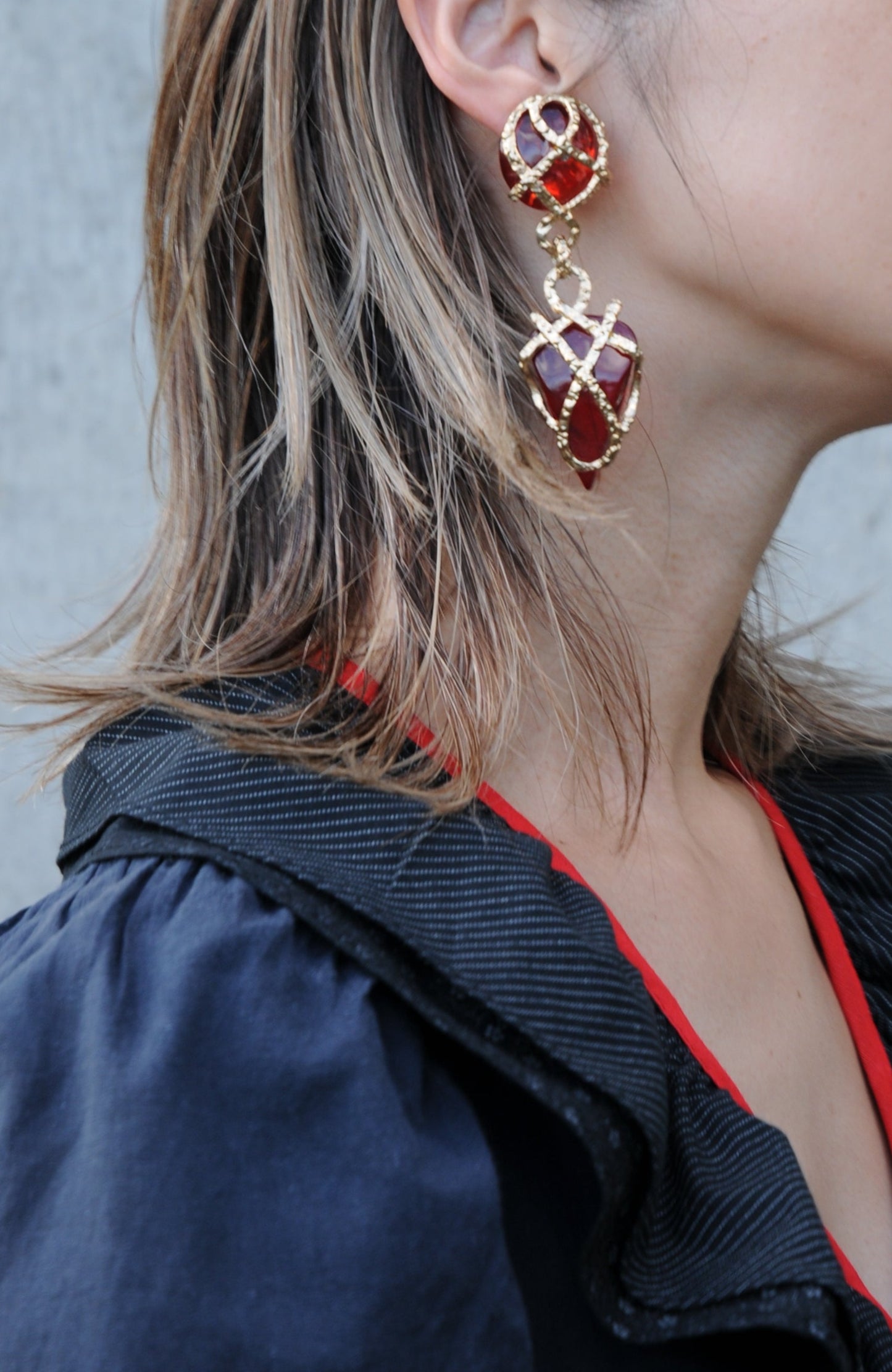 Bijou earring/RED