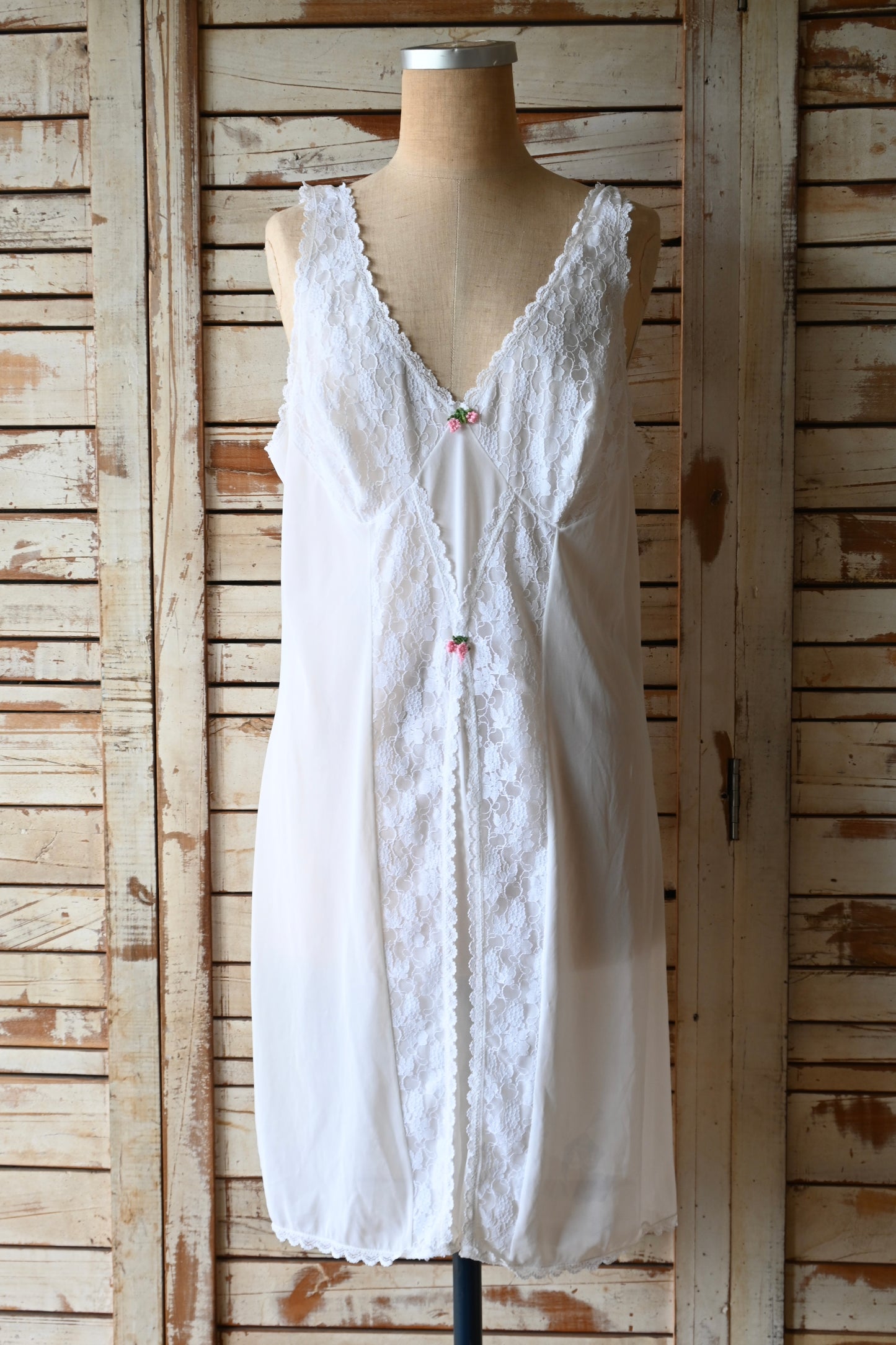 Lace slip dress/WHITE