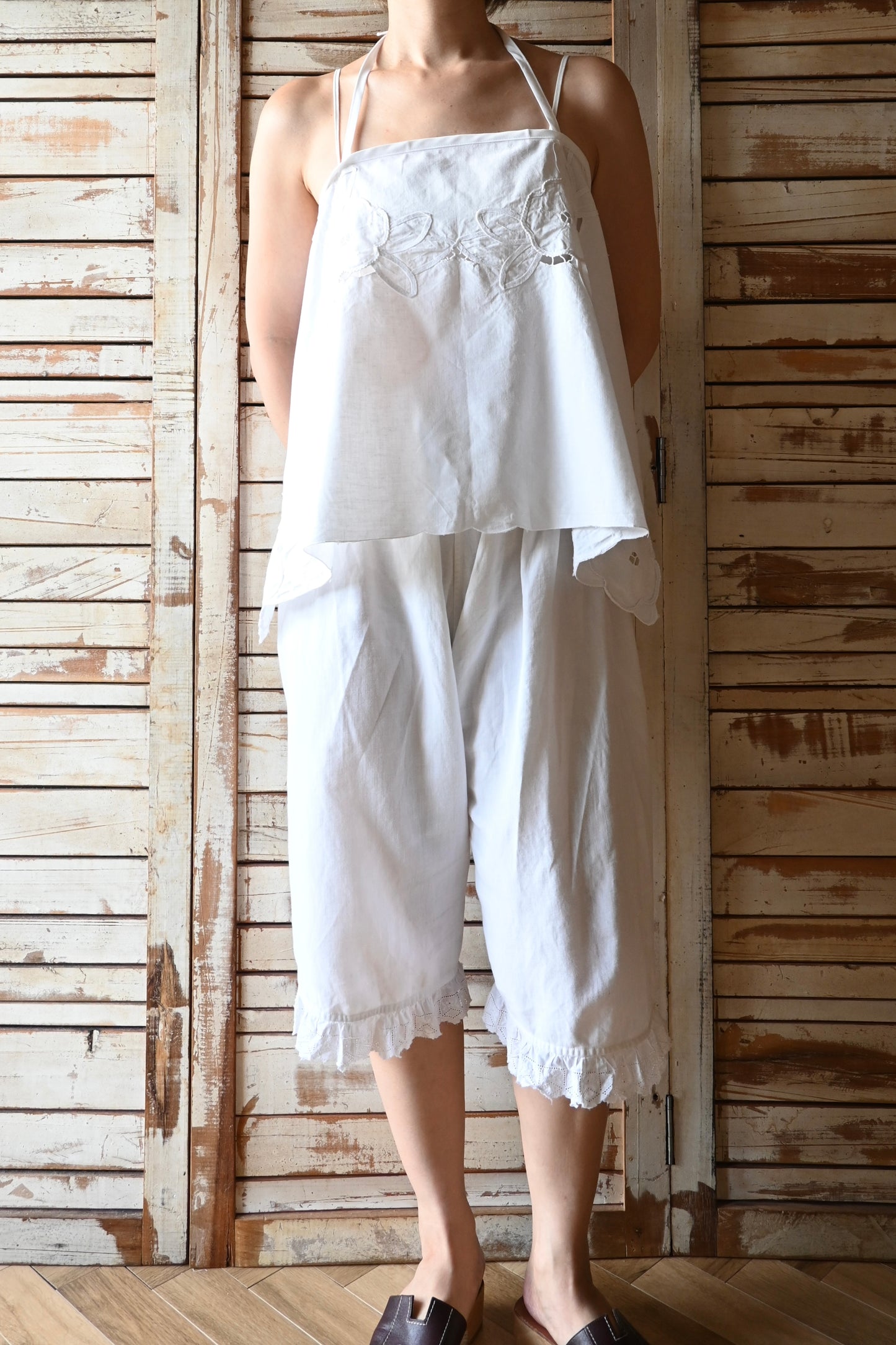 Cotton lace cami top/PONMOSIR
