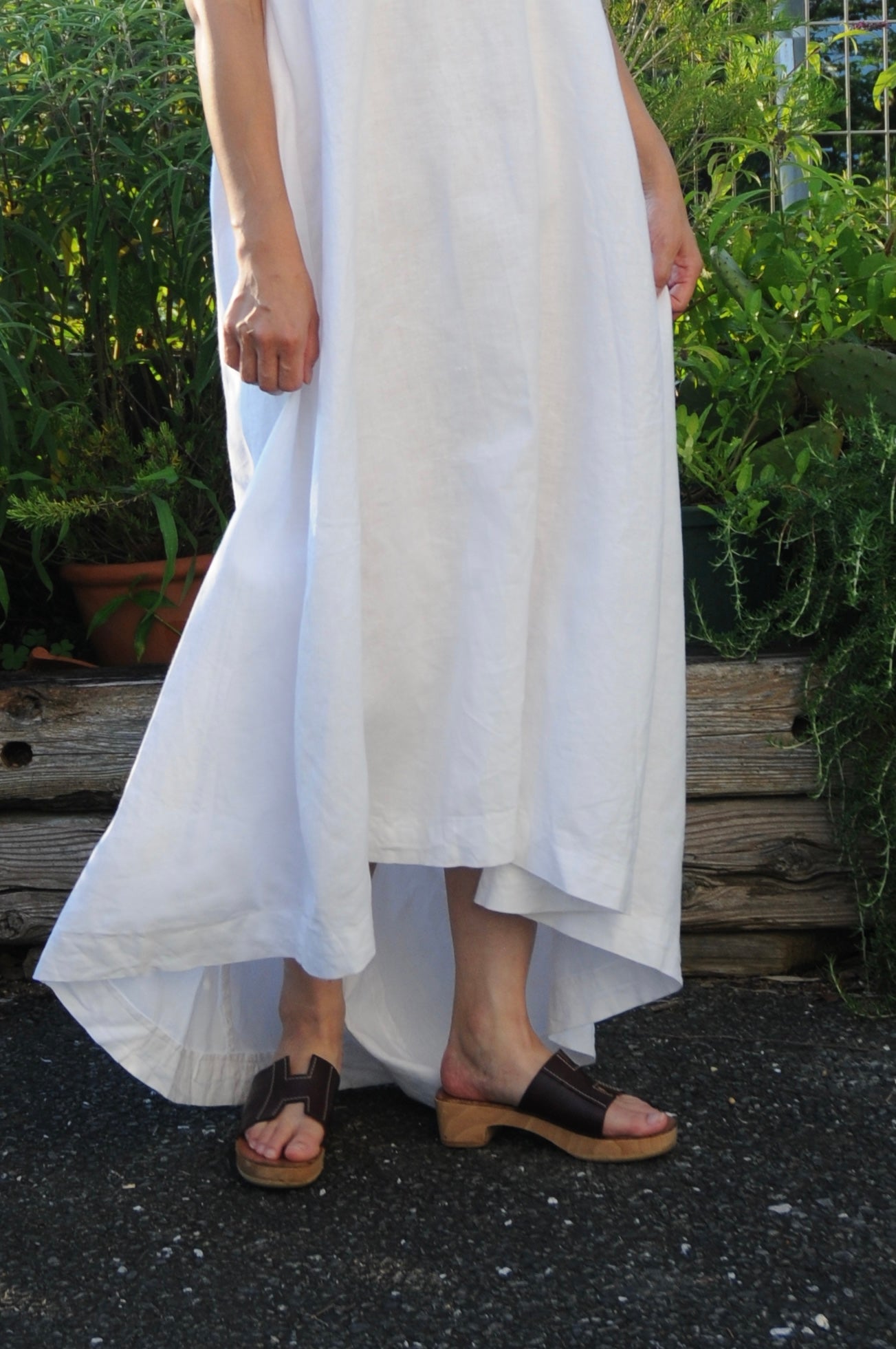 Linen asymmetry dress/PONMOSIR