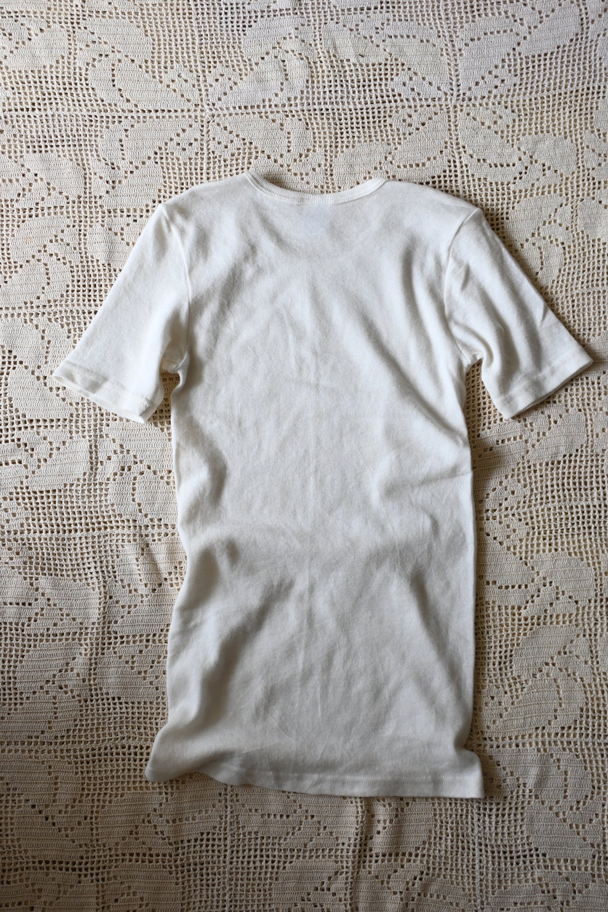 German wool underwear tee/IVORY