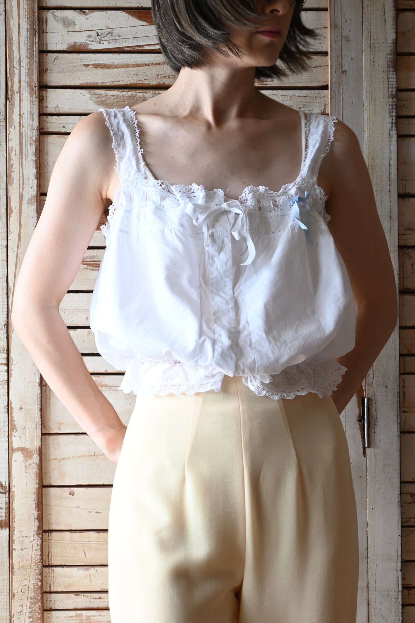 Lace bustier/WHITE