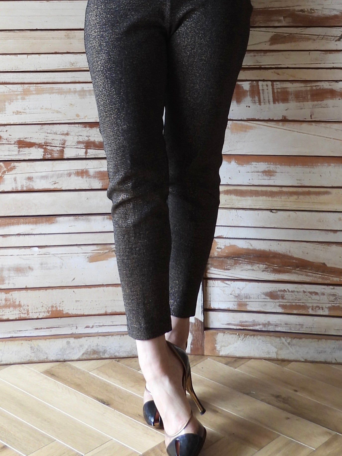 80's Glitter pants/BLACK