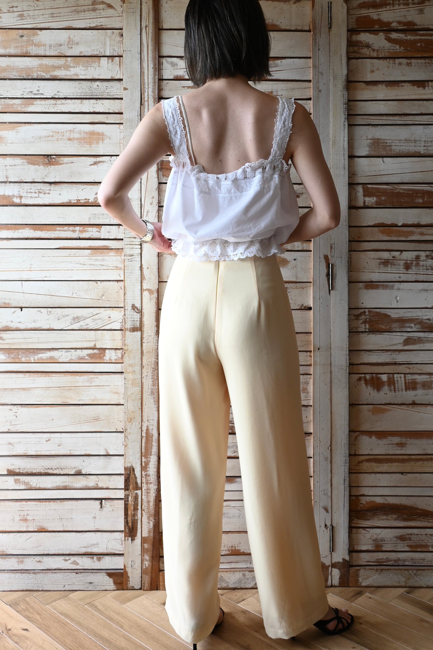 High waist pants/CREAM
