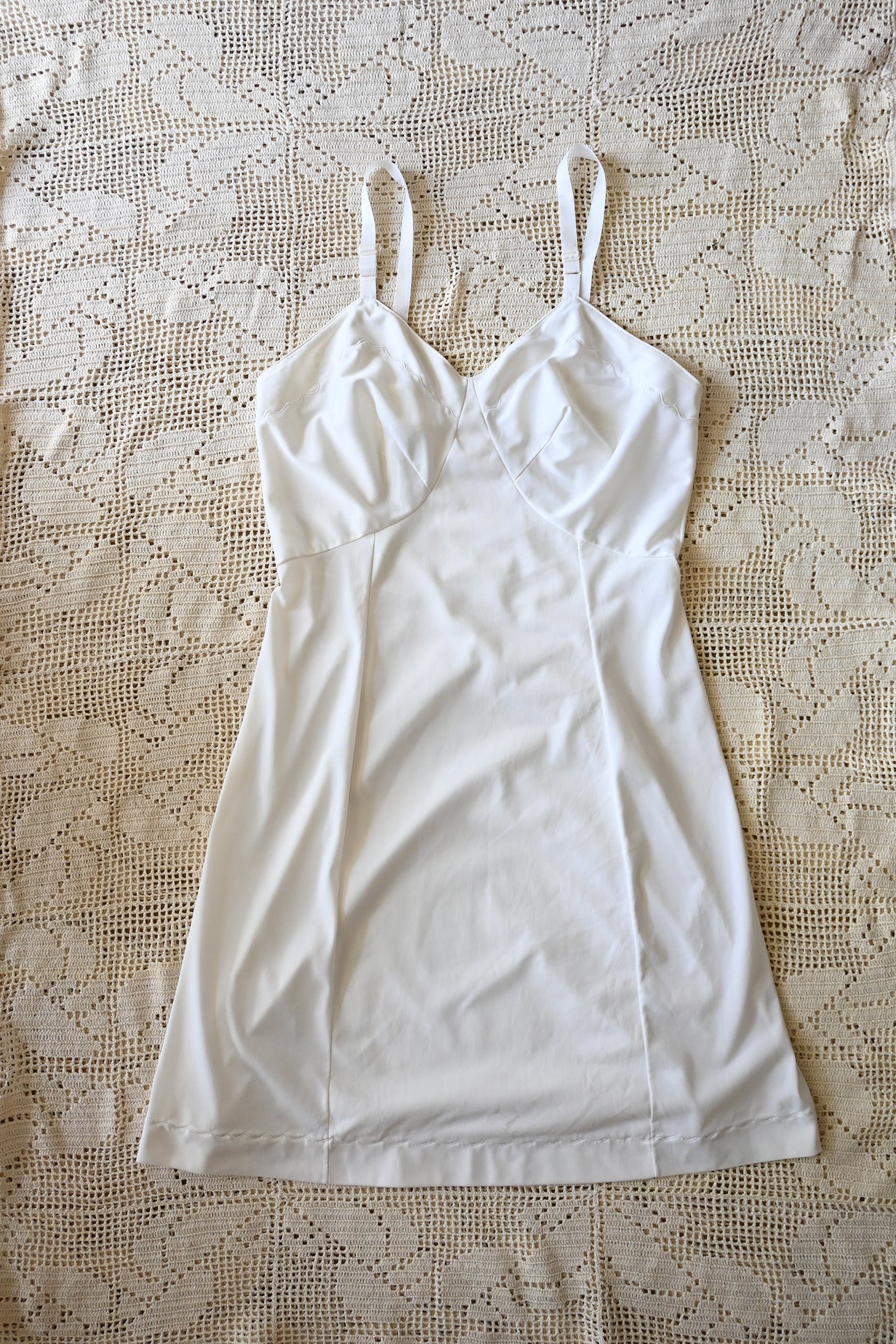 70's Slip dress/WHITE