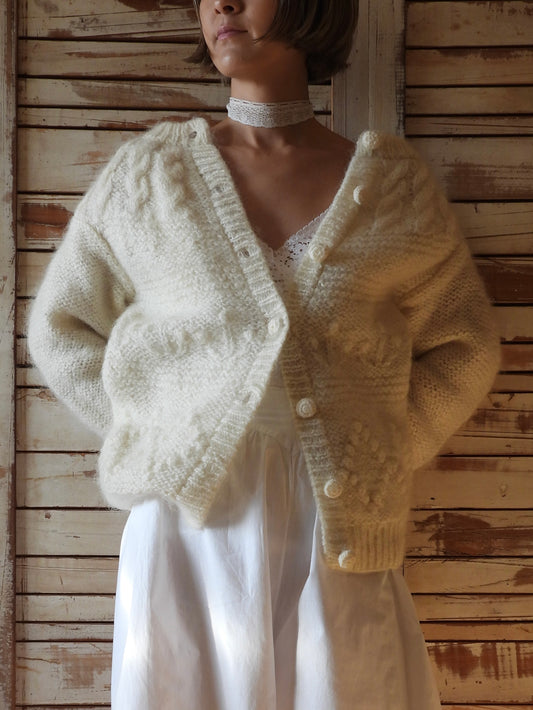 Knit cardigan/IVORY