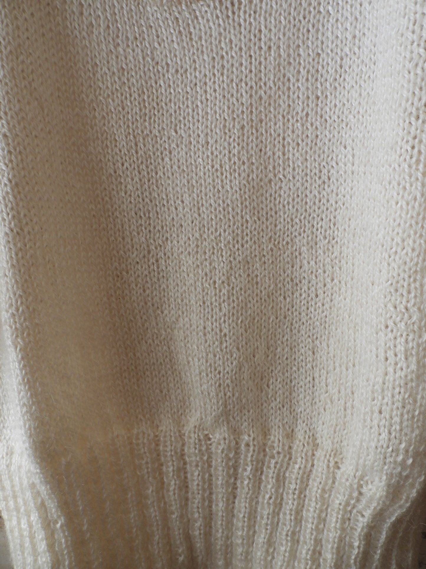 S/S White mohair Knit/IVORY