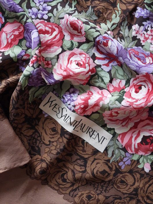 Vintage silk scarf/YVES SAINT LAURENT