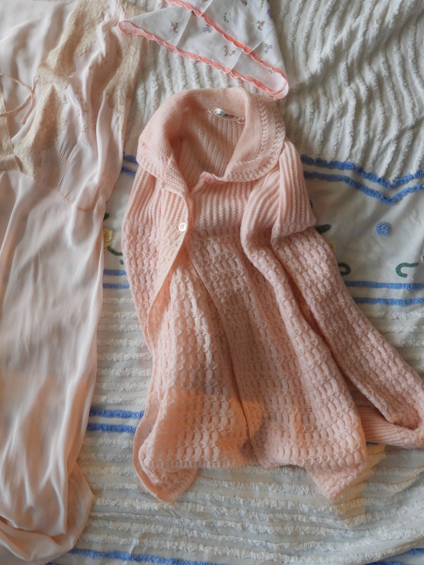 Pink knit bed jacket/PINK