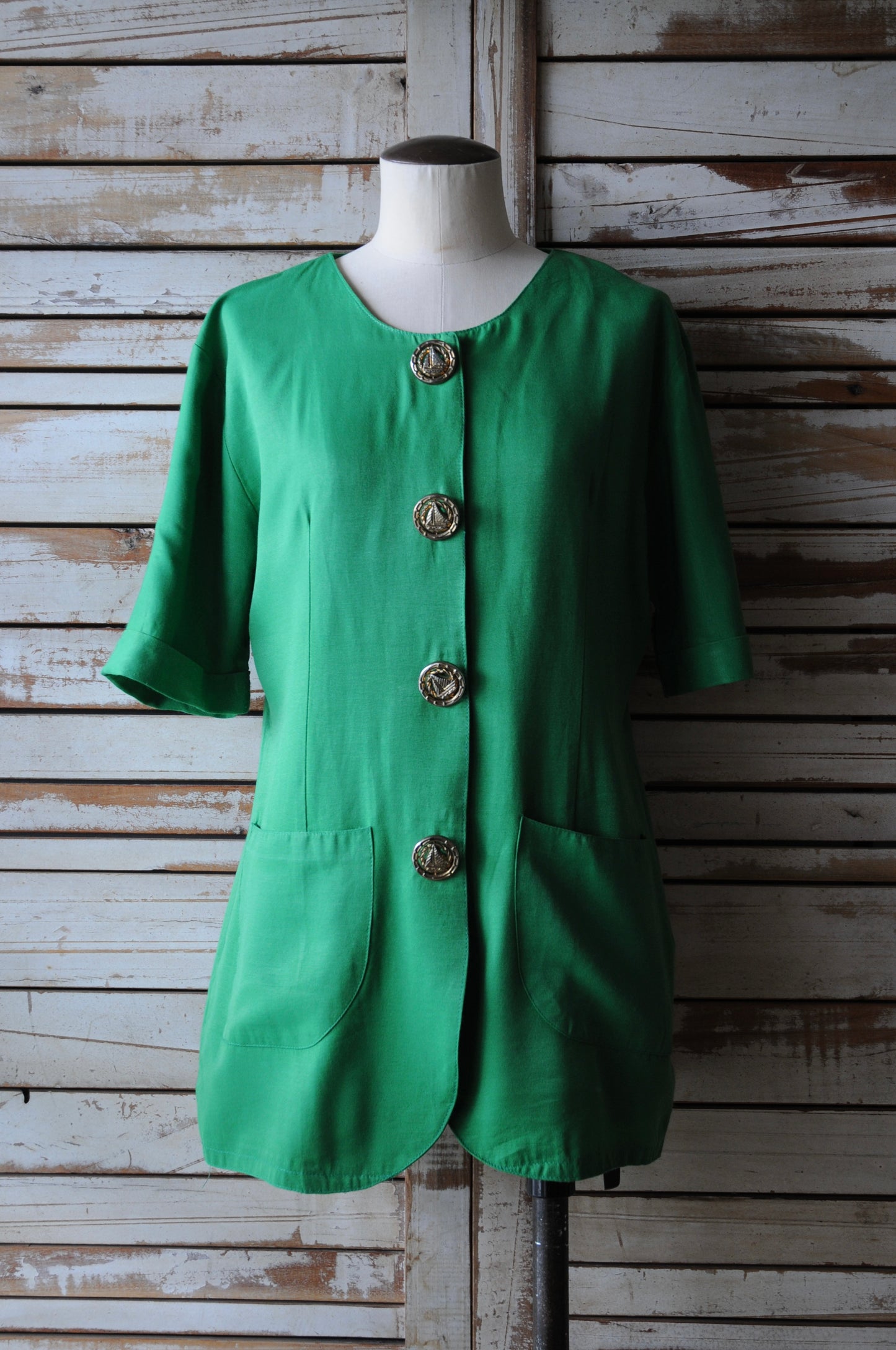 S/S sailboat button jacket/GREEN