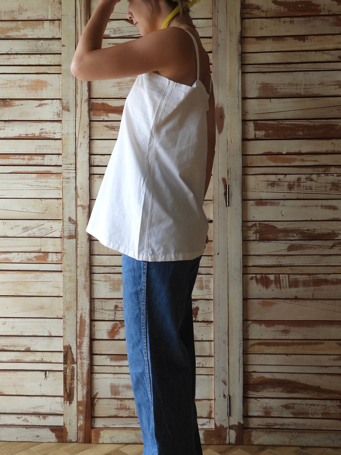 French embroidery camisole/WHITE