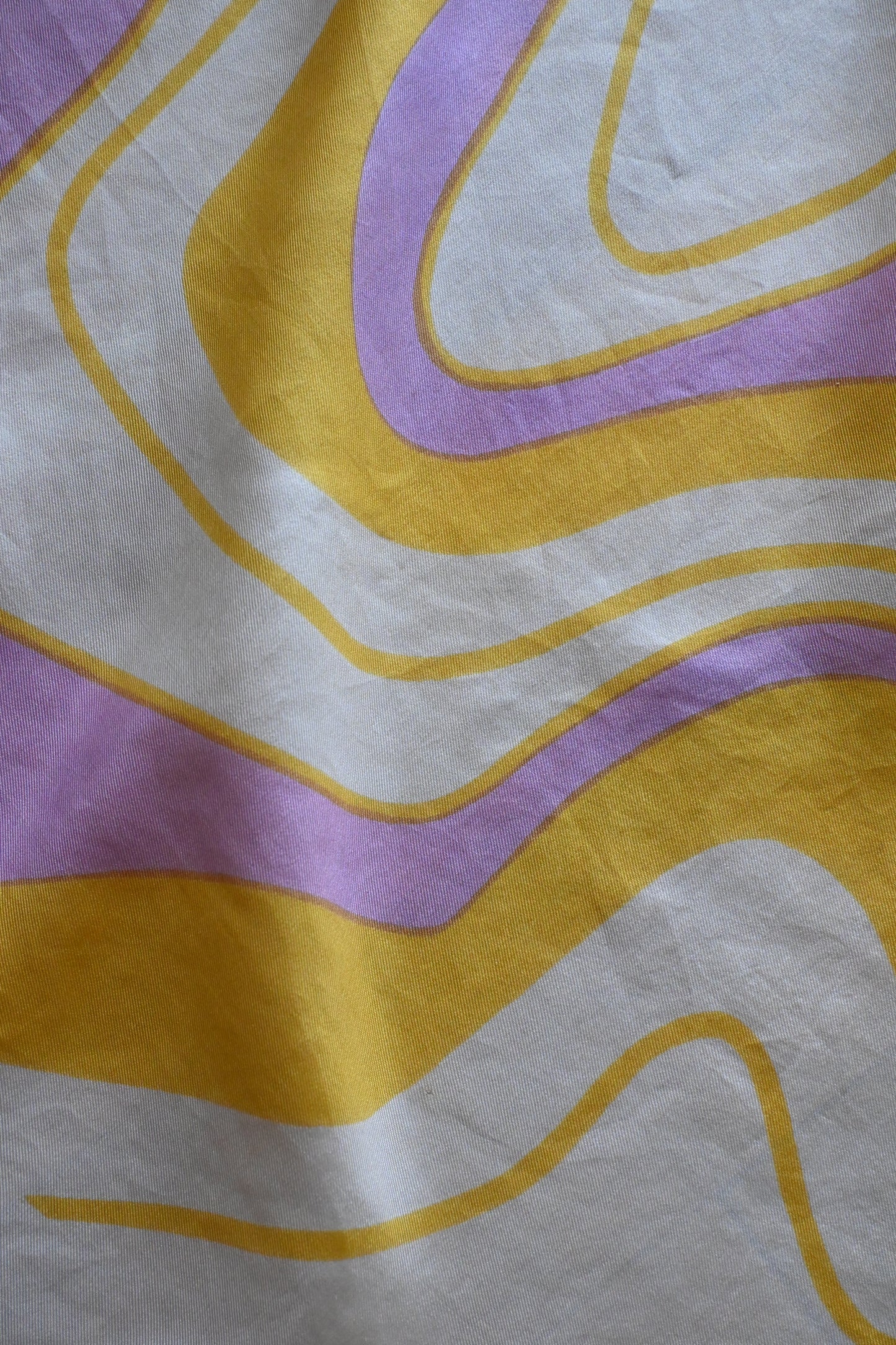Vintage Silk Scarf/IVORY×MUSTARD