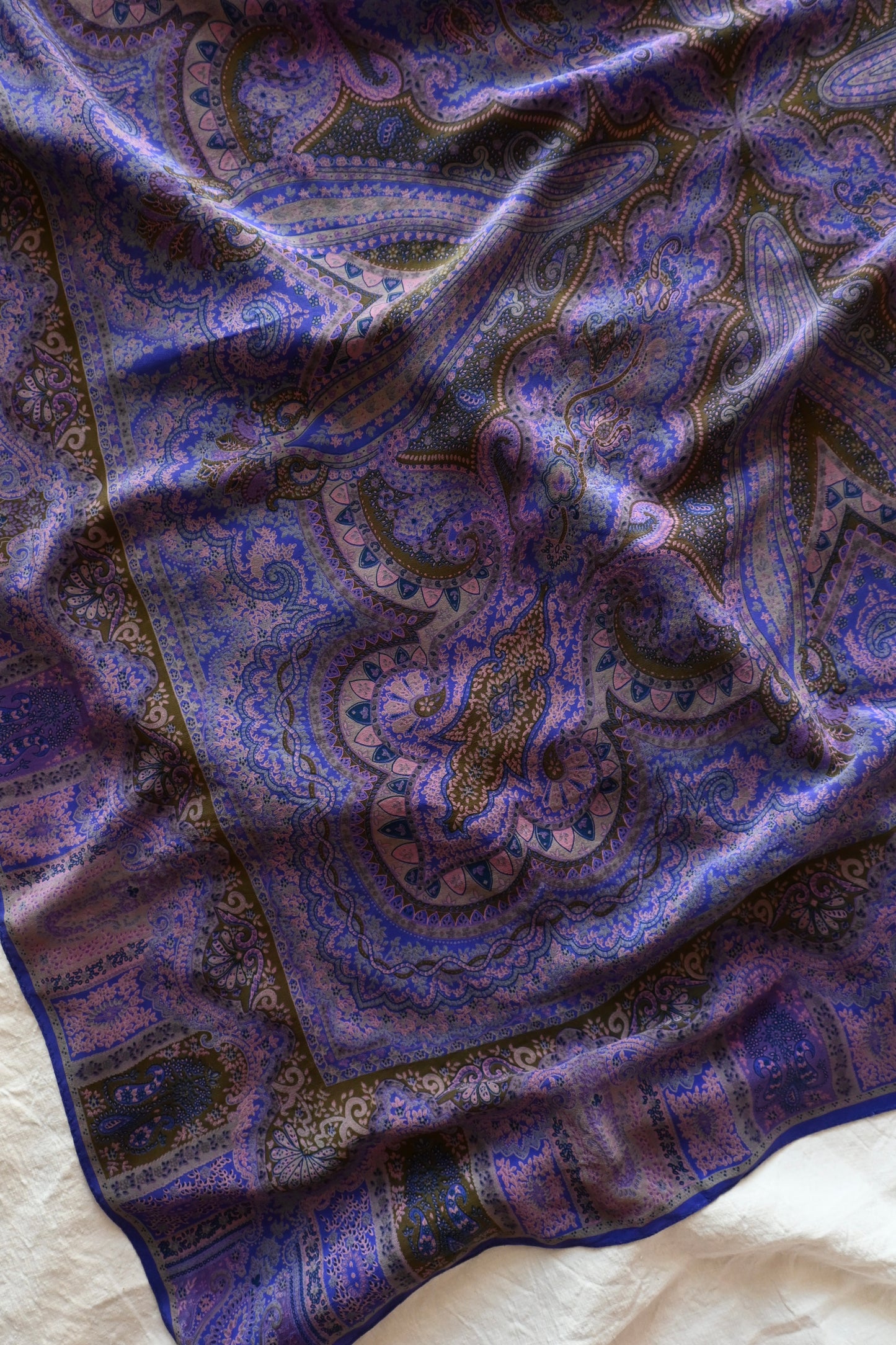 Vintage paisley scarf/PURPLE