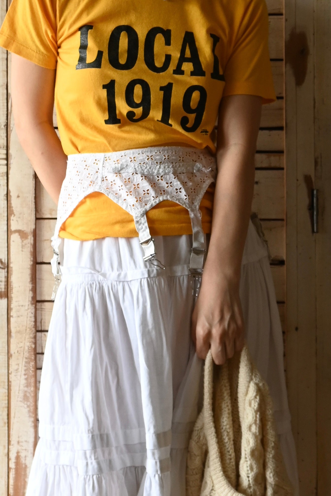 Vintage garter belt/IVORY