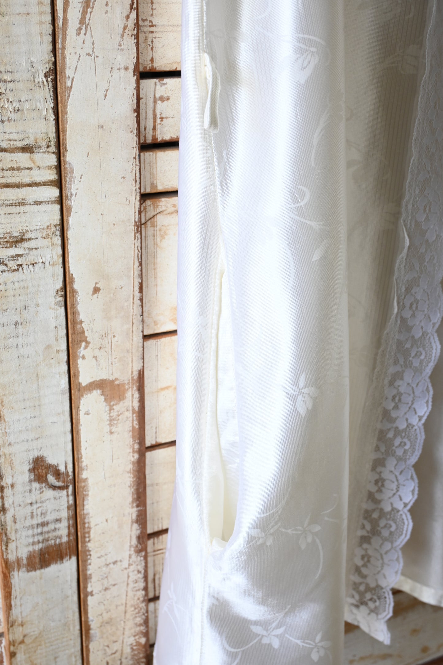 Floral satin bed jacket/IVORY
