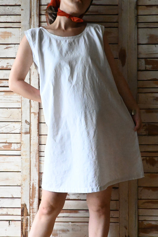 Frence vintage linen dress/IVORY